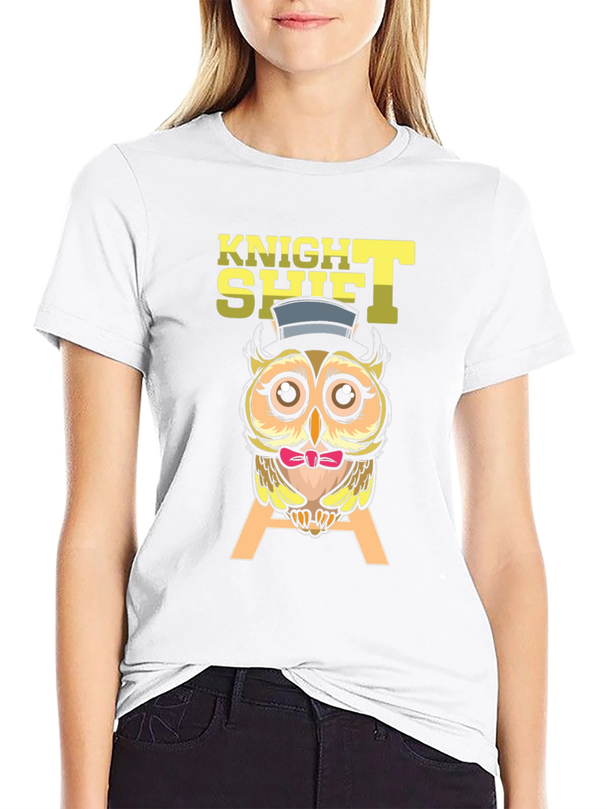 Knight Shift Owl T-Shirt Funny Graphic Tee