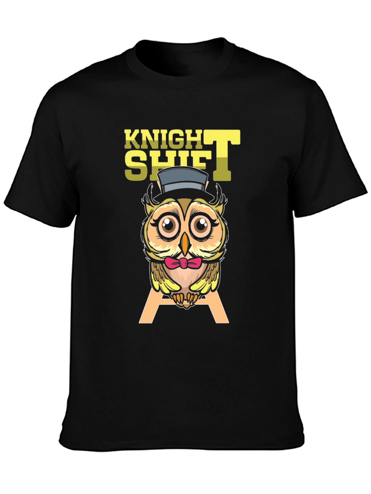 Knight Shift Owl T-Shirt Funny Graphic Tee