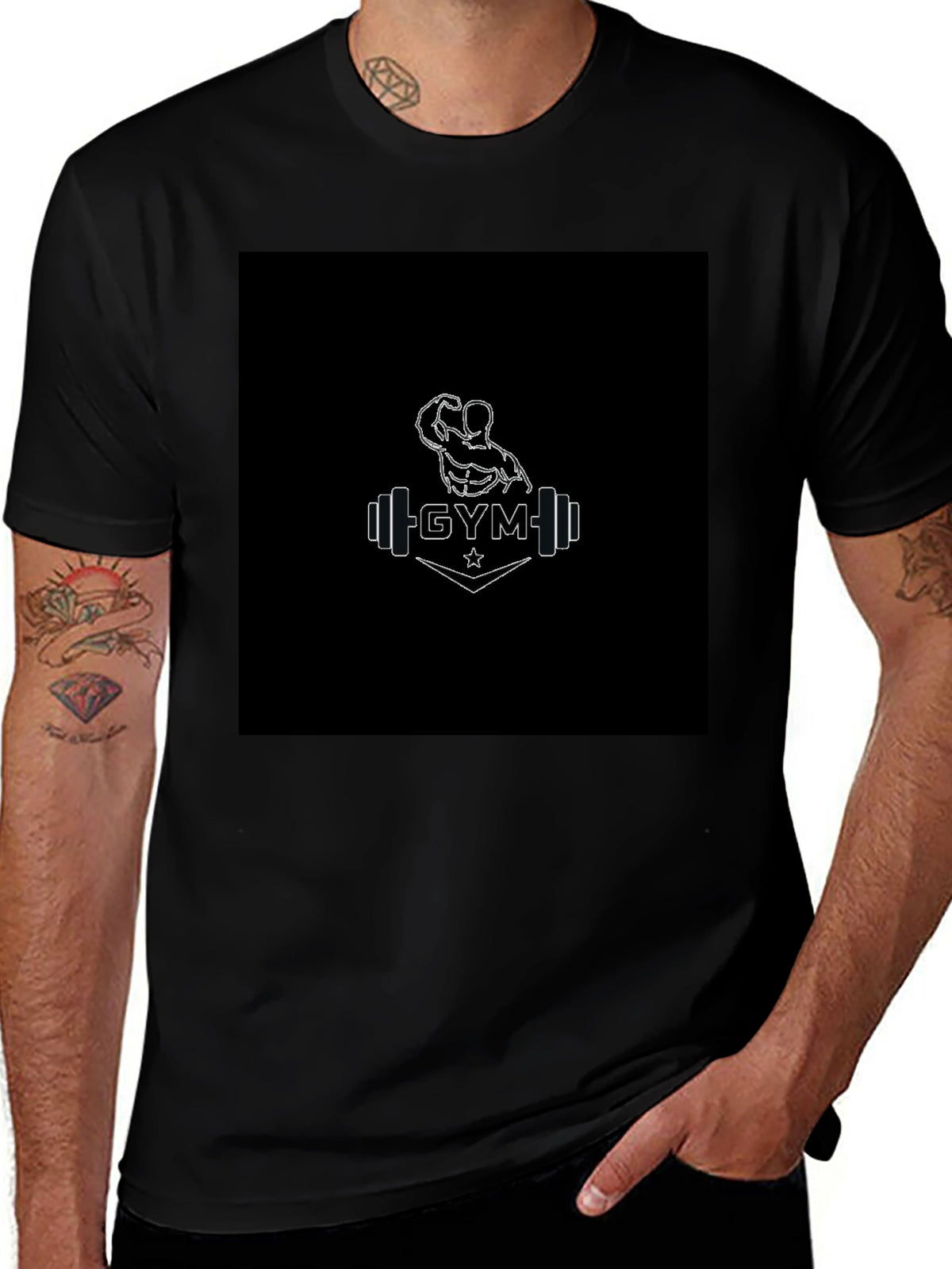 Gym Graphic Black T-Shirt for Men