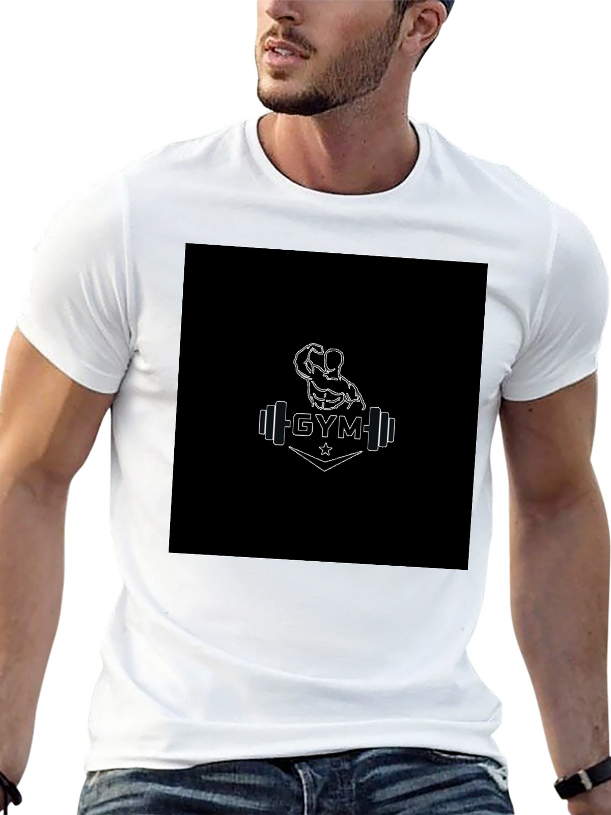 Gym Graphic Black T-Shirt for Men