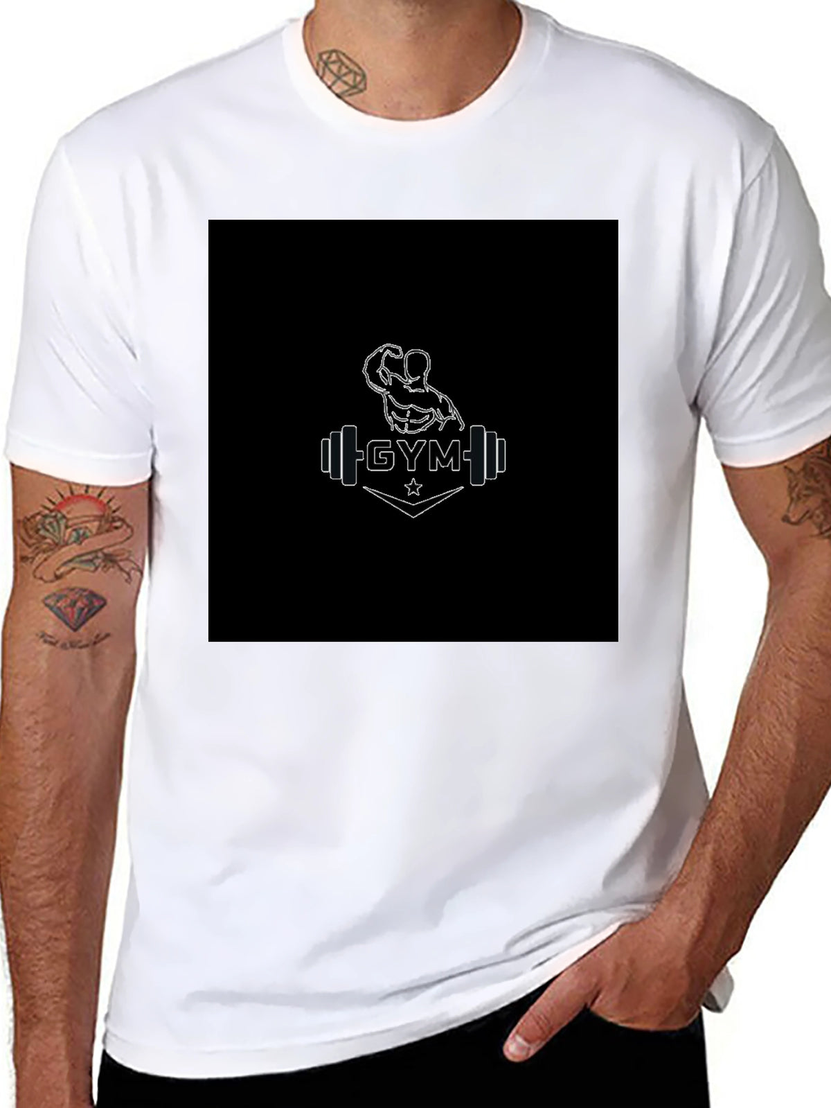 Gym Graphic Black T-Shirt for Men
