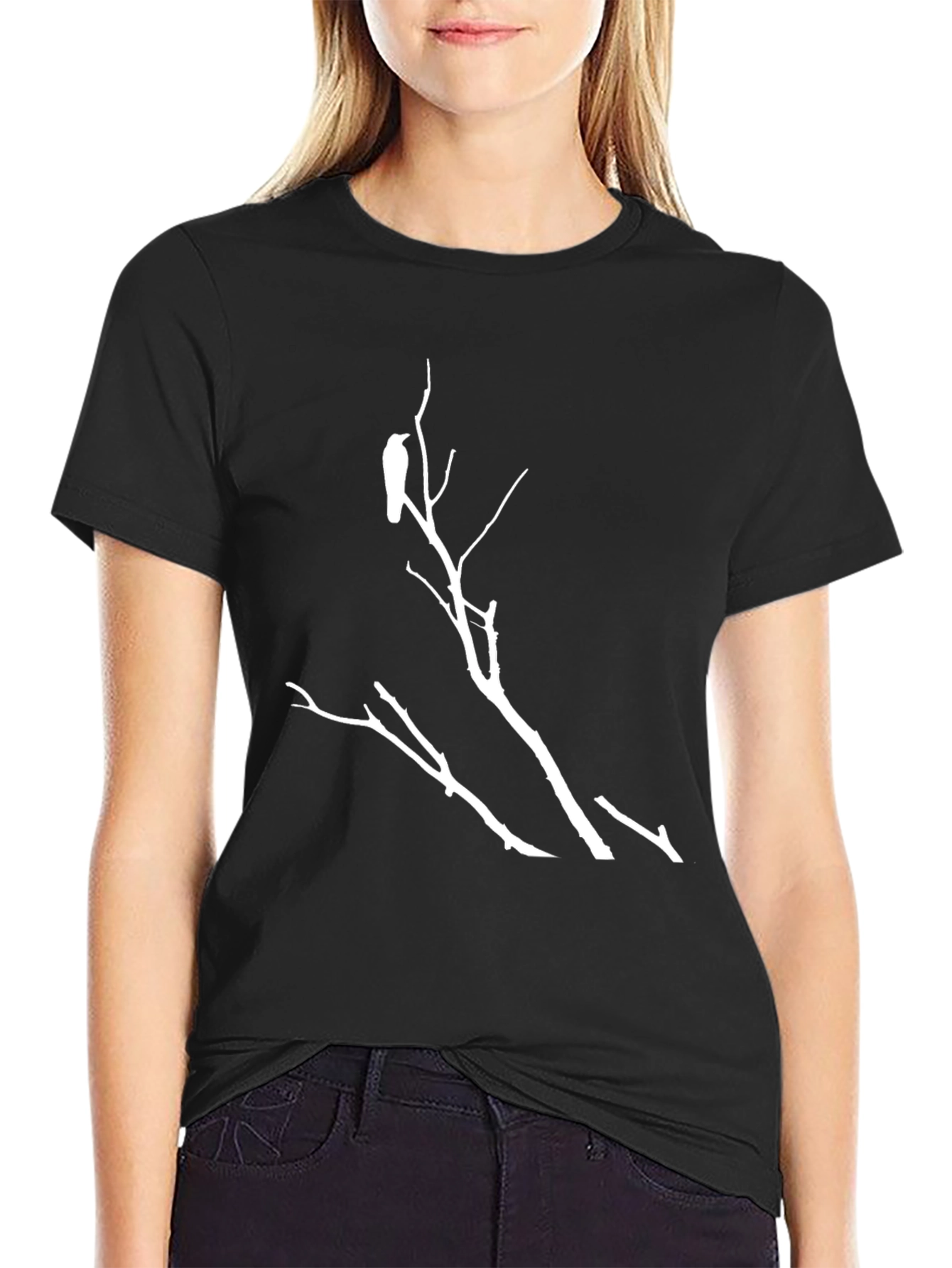 Raven on Branch Graphic T-Shirt