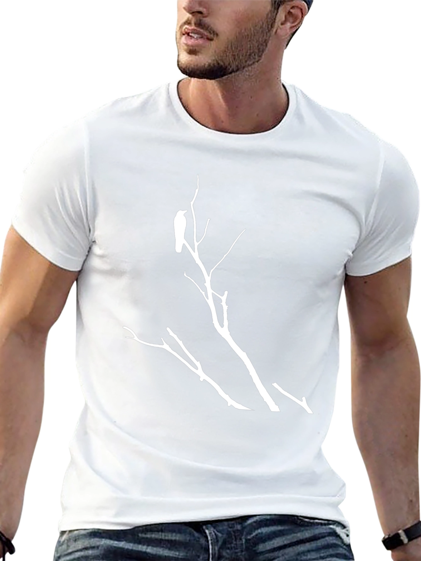 Raven on Branch Graphic T-Shirt
