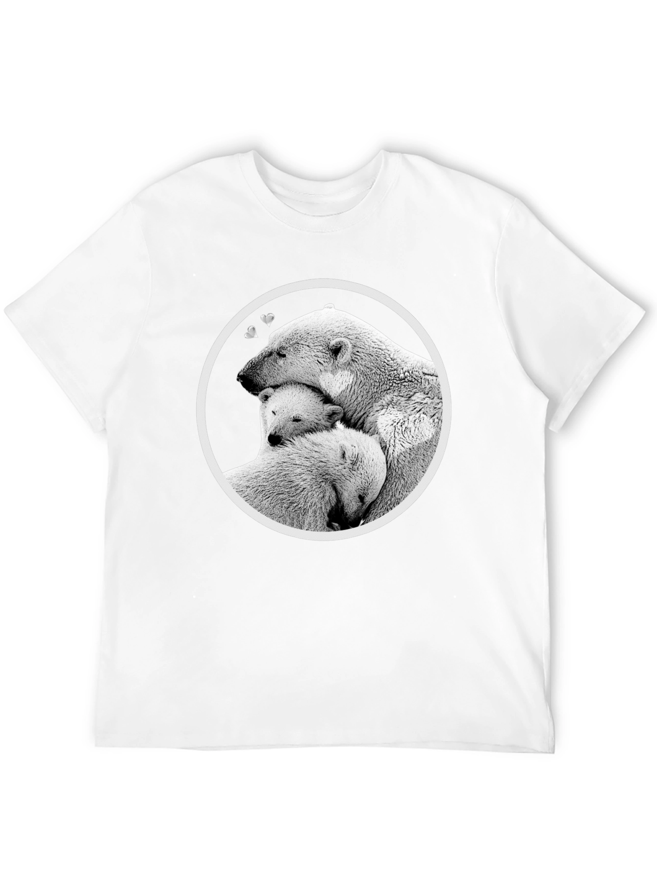 Polar Bear Family Hug T-Shirt - Black