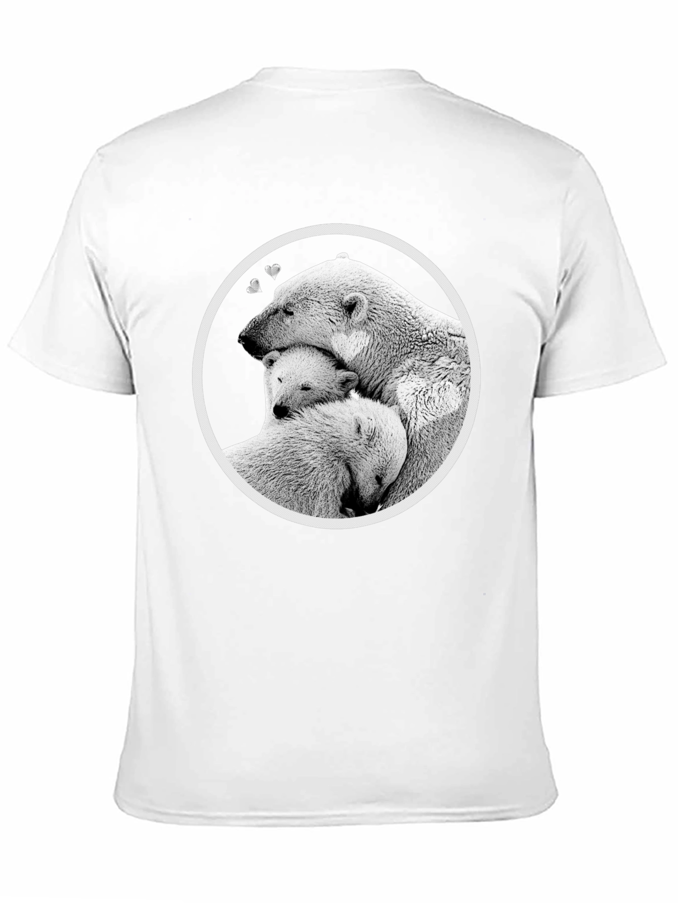Polar Bear Family Hug T-Shirt - Black