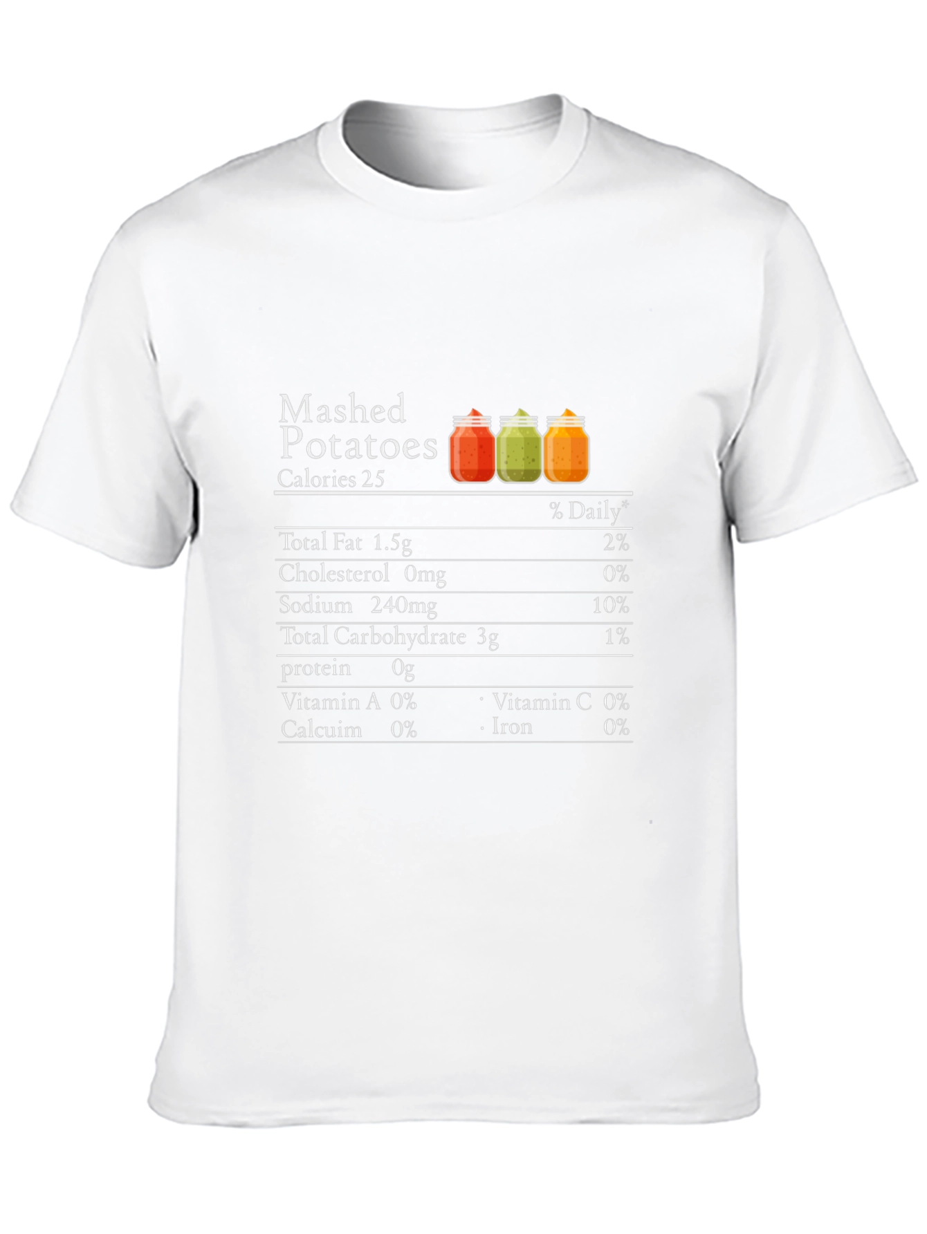 Mashed Potatoes Nutrition Facts Funny T-Shirt