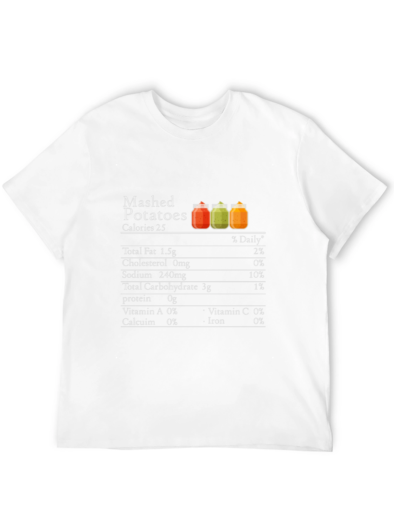 Mashed Potatoes Nutrition Facts Funny T-Shirt