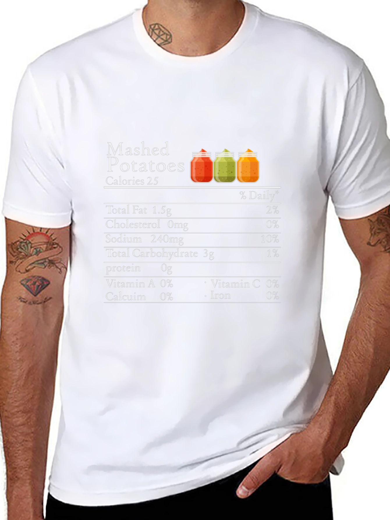 Mashed Potatoes Nutrition Facts Funny T-Shirt