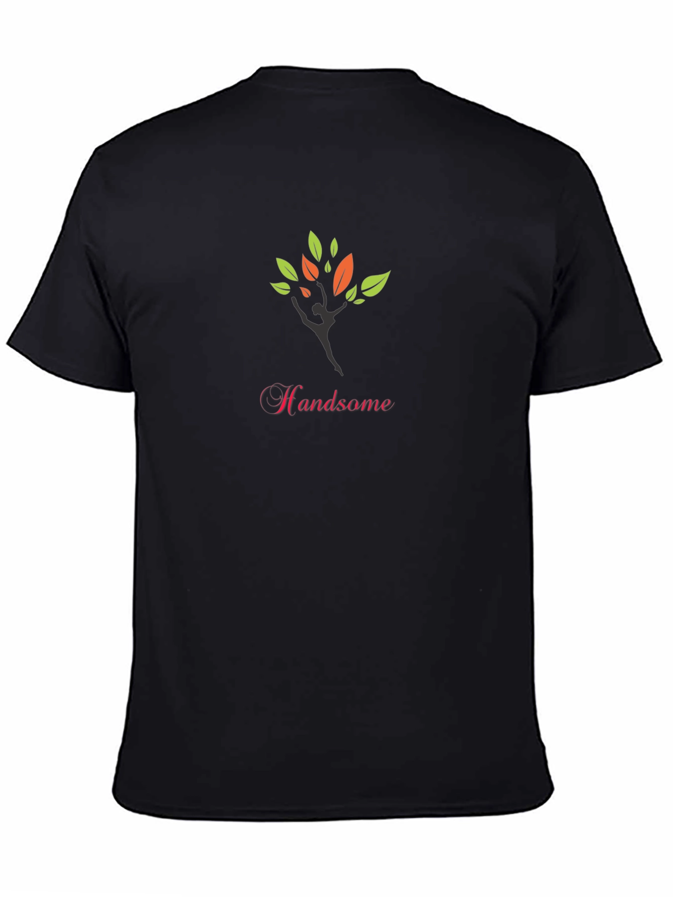 Stylish Black Tee with Handsome Tree Design