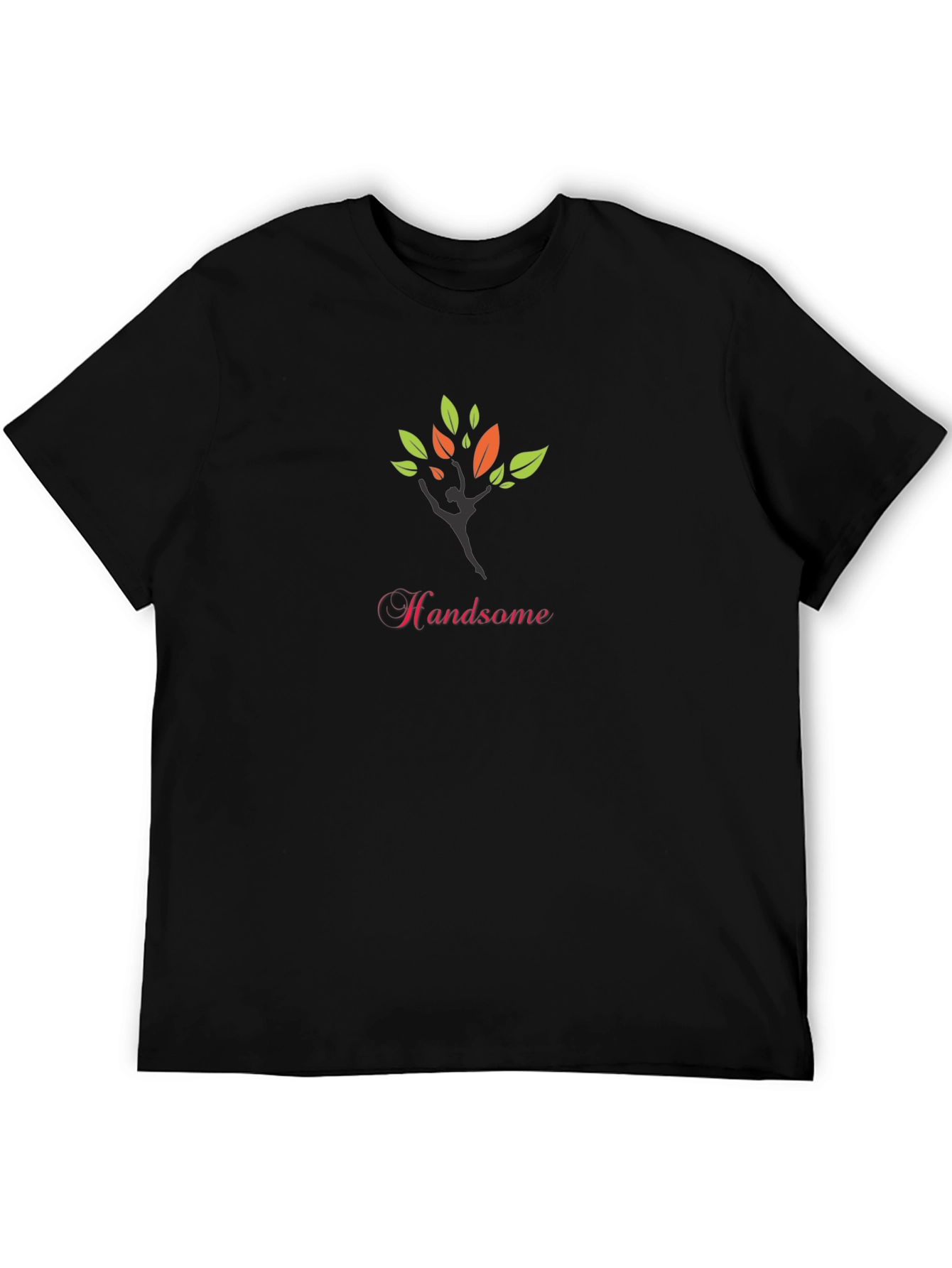 Stylish Black Tee with Handsome Tree Design