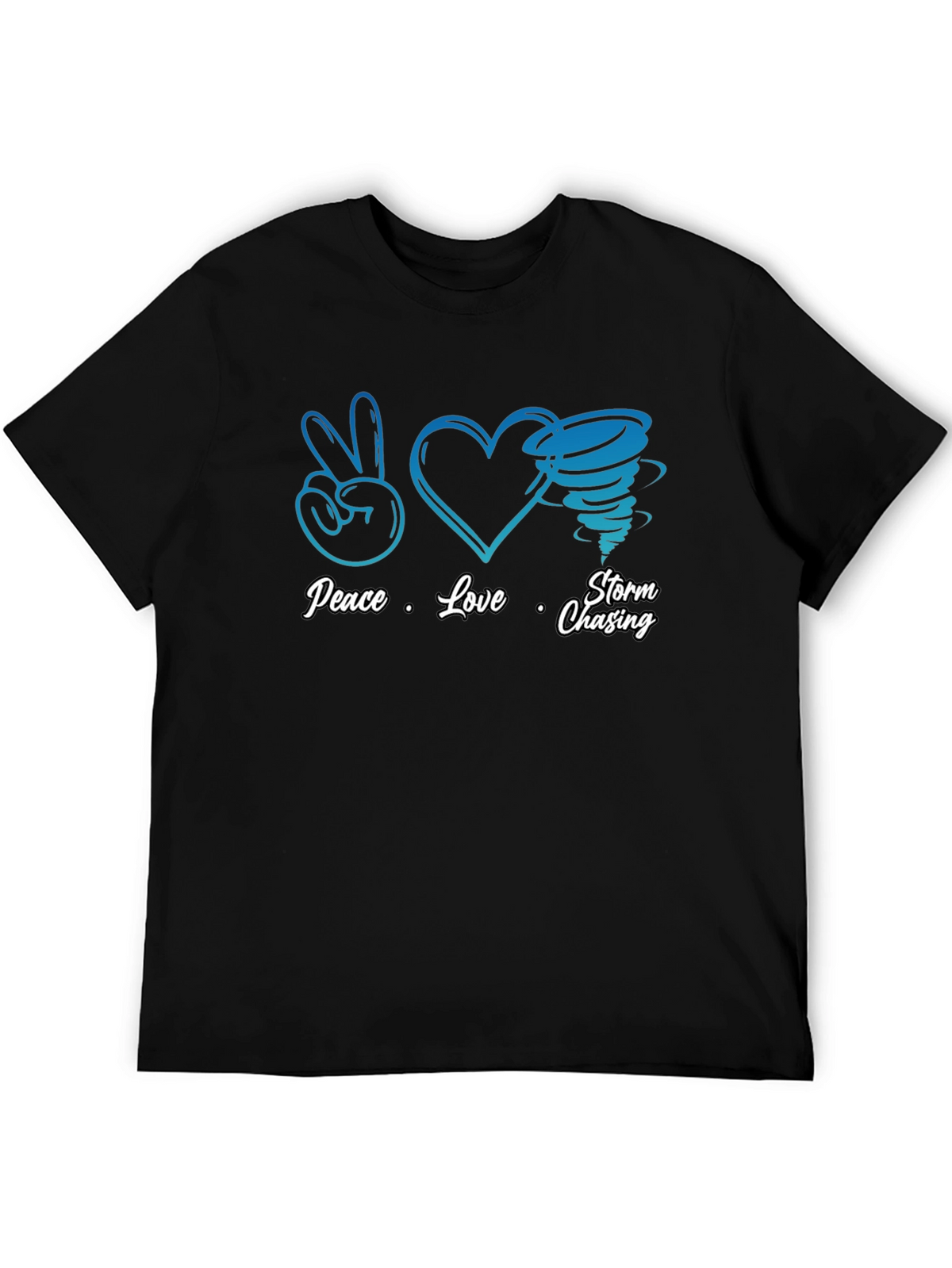 Peace Love Storm Chasing Black T-Shirt