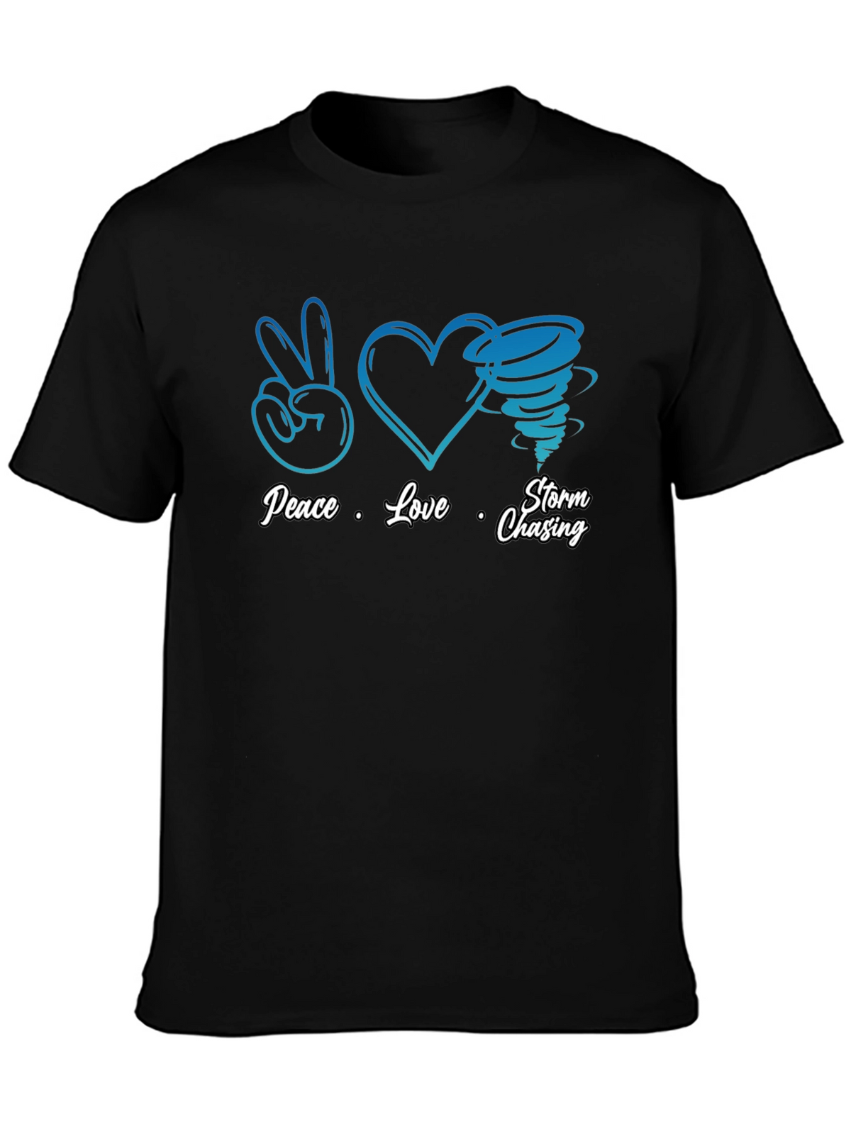 Peace Love Storm Chasing Black T-Shirt