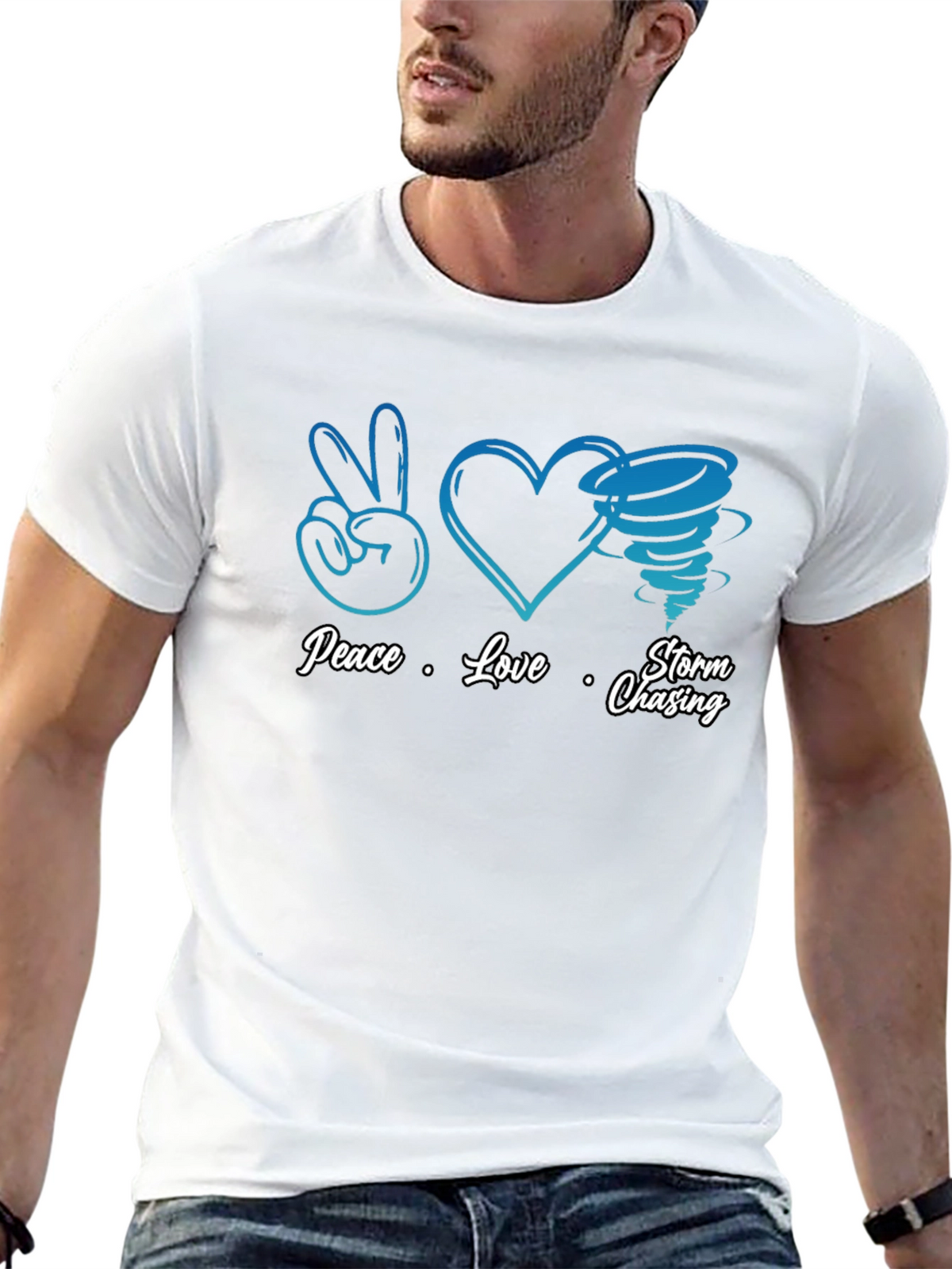 Peace Love Storm Chasing Black T-Shirt