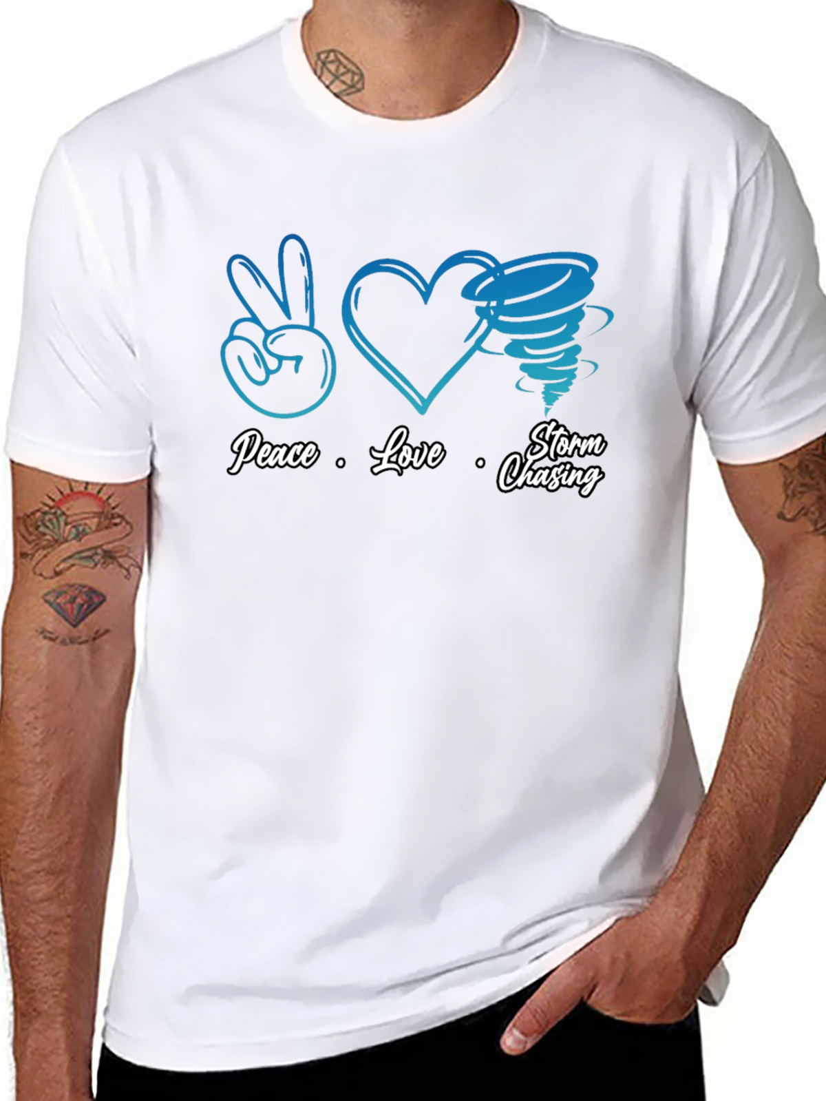 Peace Love Storm Chasing Black T-Shirt
