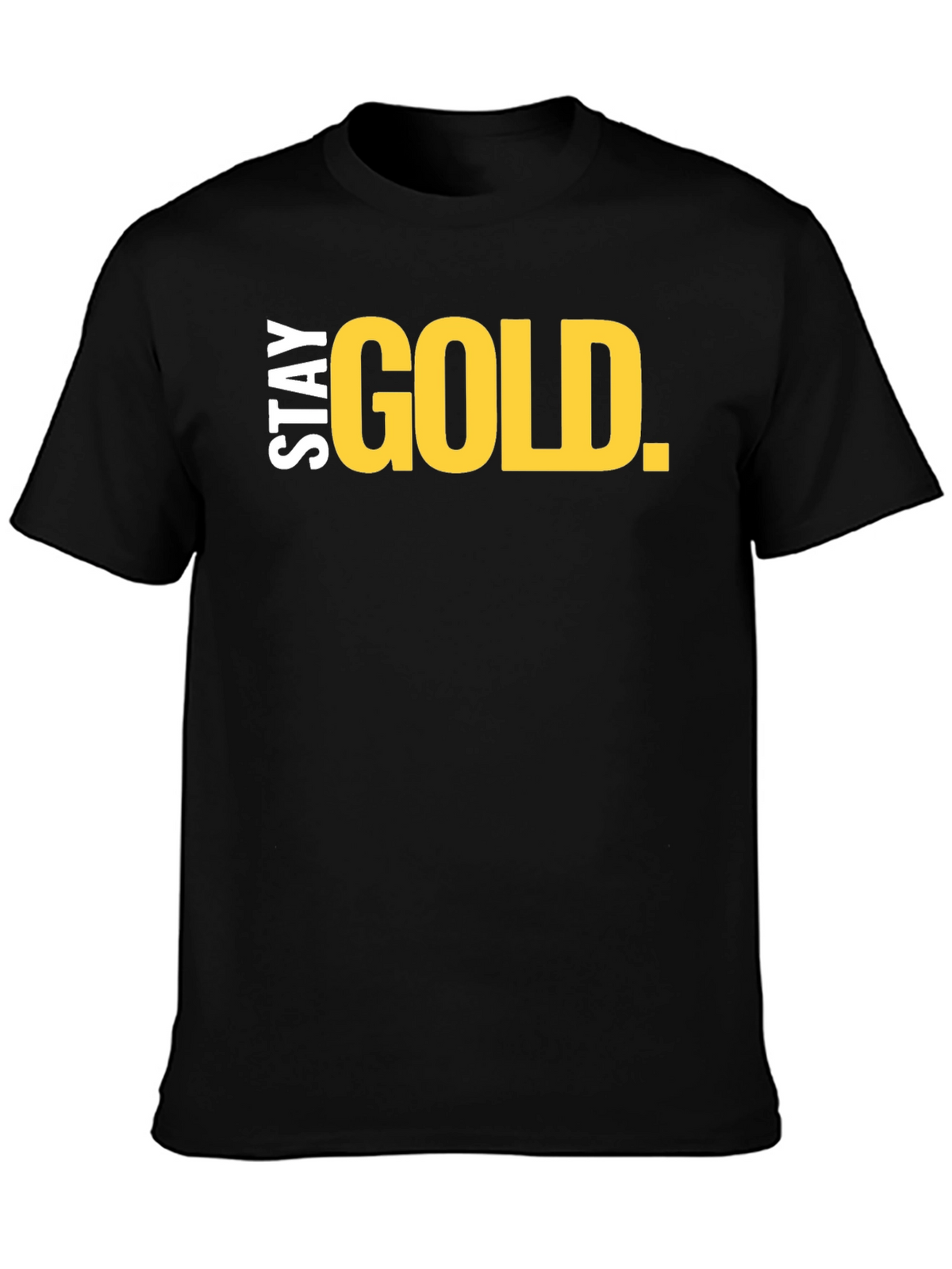 Stay Gold Graphic Tee - Black Crew Neck