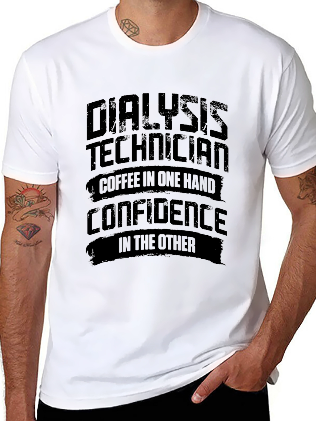 Dialysis Technician T-Shirt: Coffee & Confidence