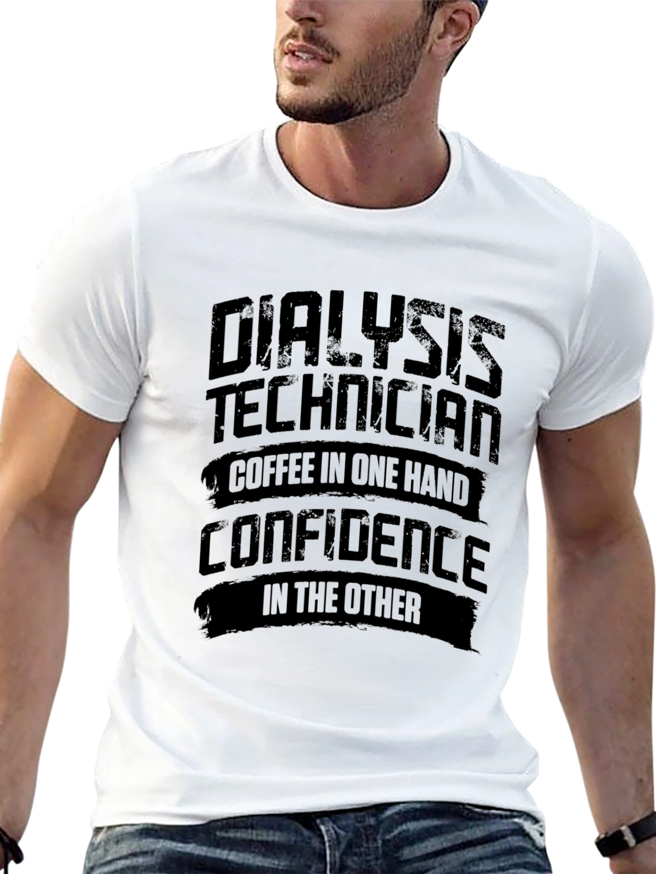 Dialysis Technician T-Shirt: Coffee & Confidence