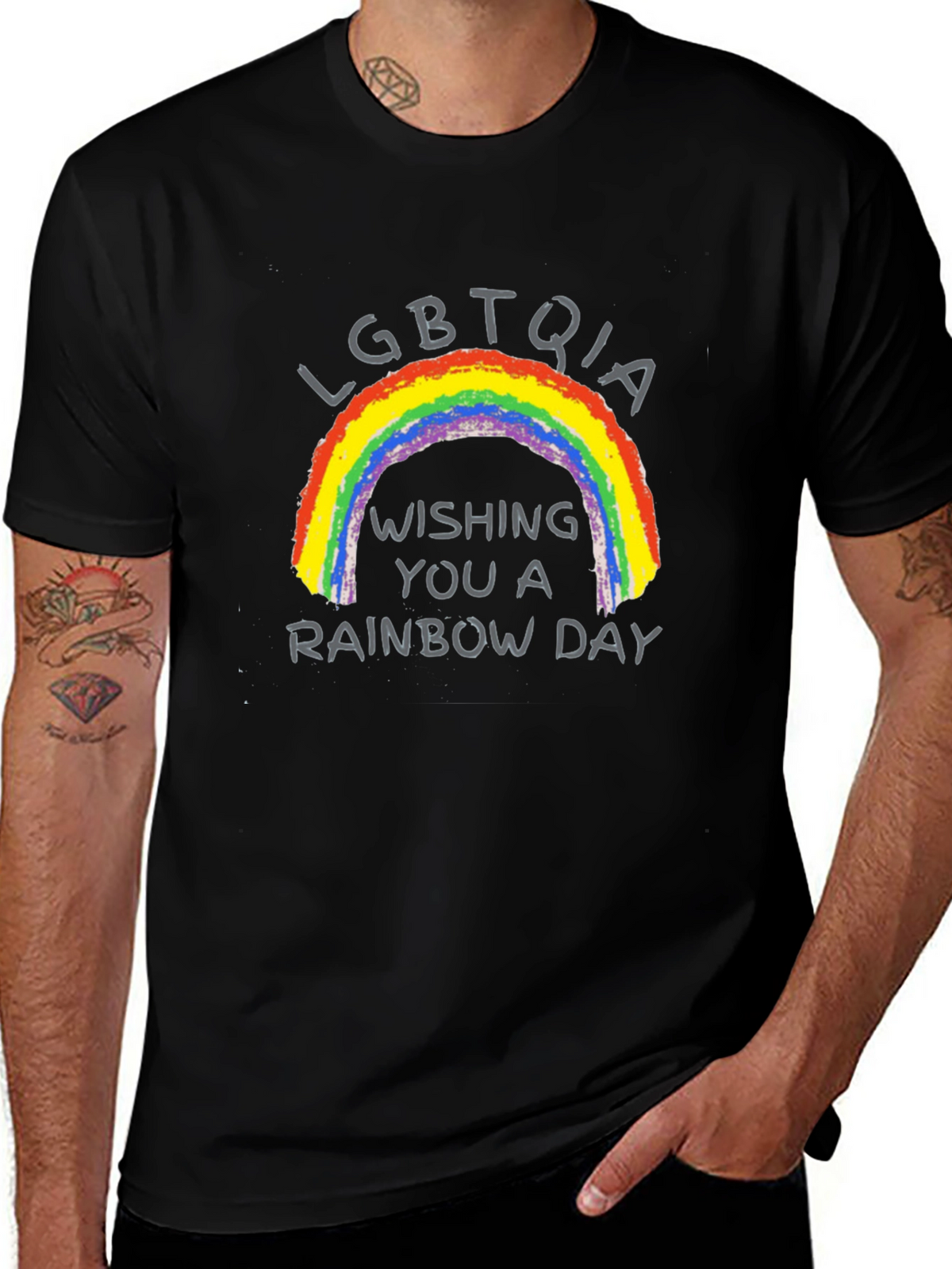 LGBTQIA Rainbow Day Black T-Shirt