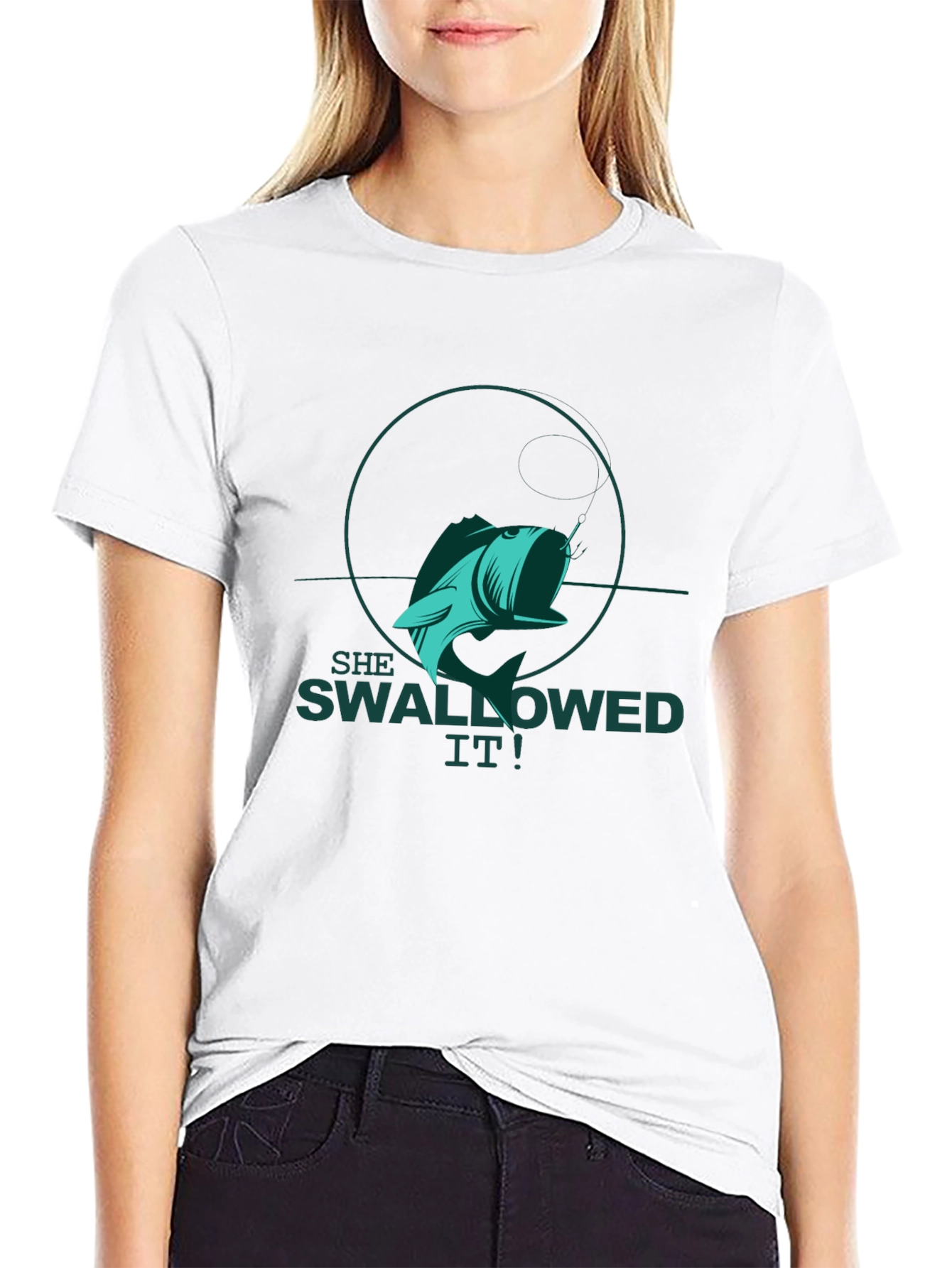 She Swallowed It! Fishing T-Shirt