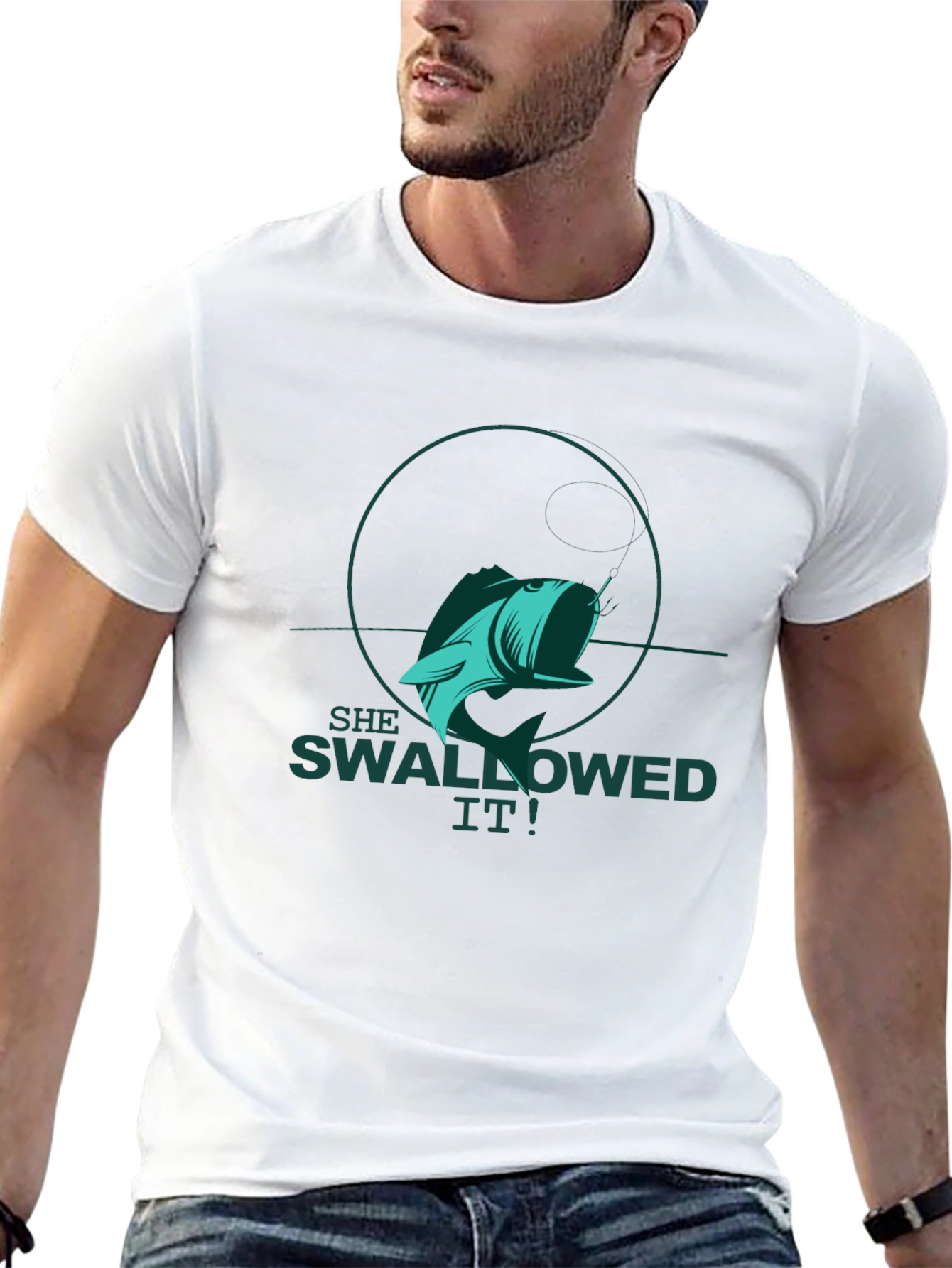 She Swallowed It! Fishing T-Shirt