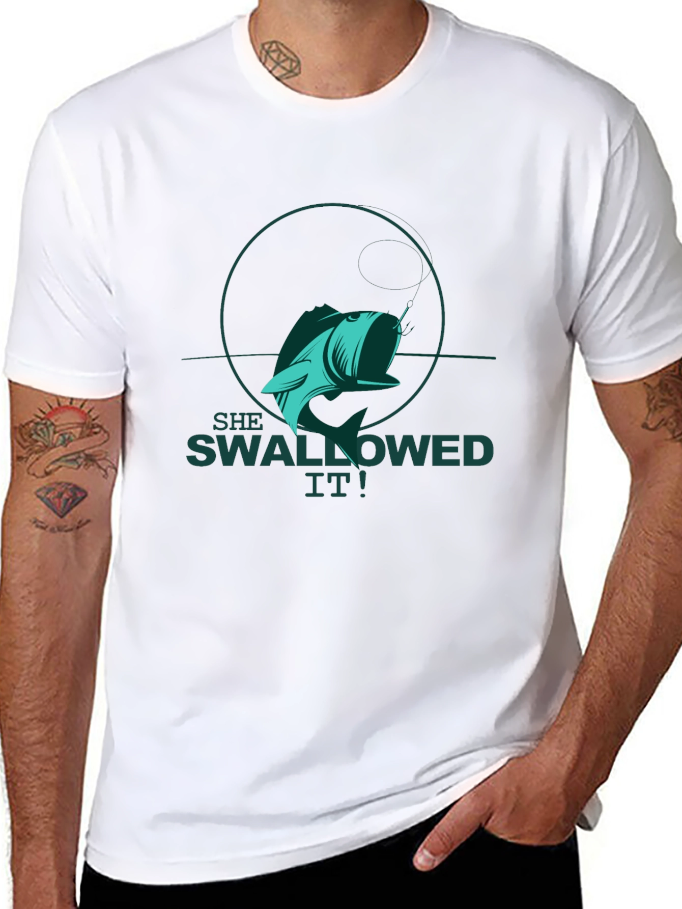 She Swallowed It! Fishing T-Shirt