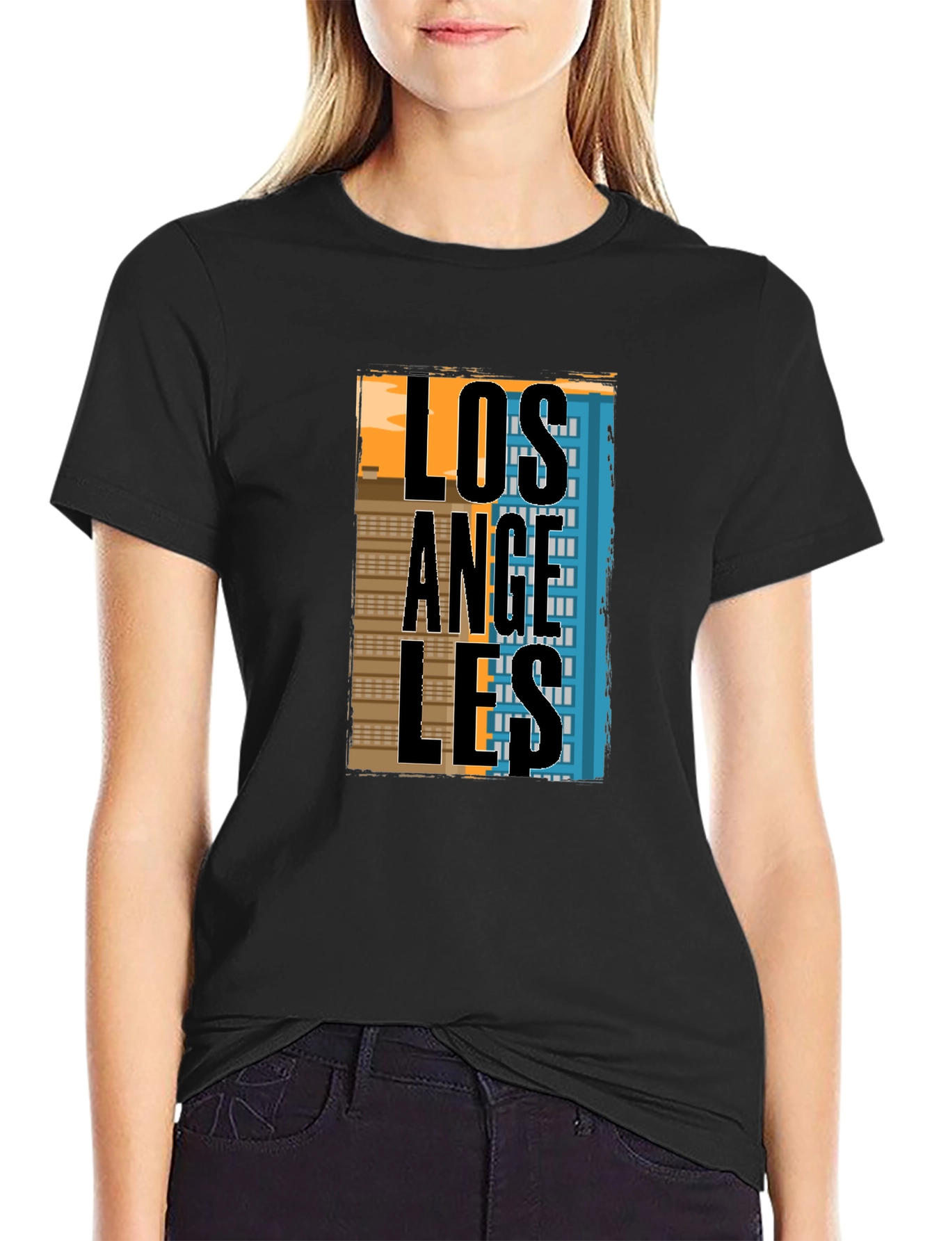 Los Angeles Graphic T-Shirt - Black Cotton Tee