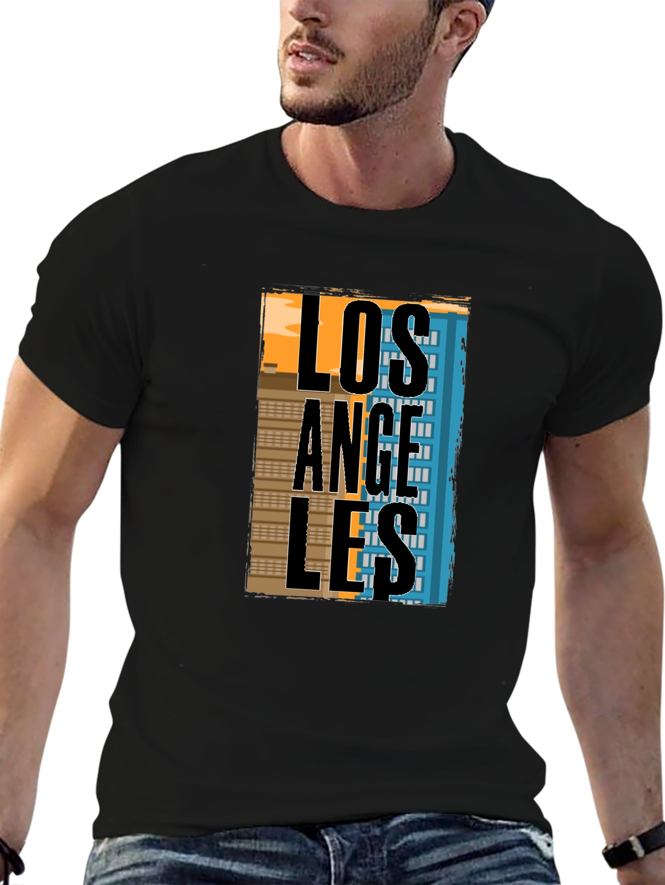 Los Angeles Graphic T-Shirt - Black Cotton Tee