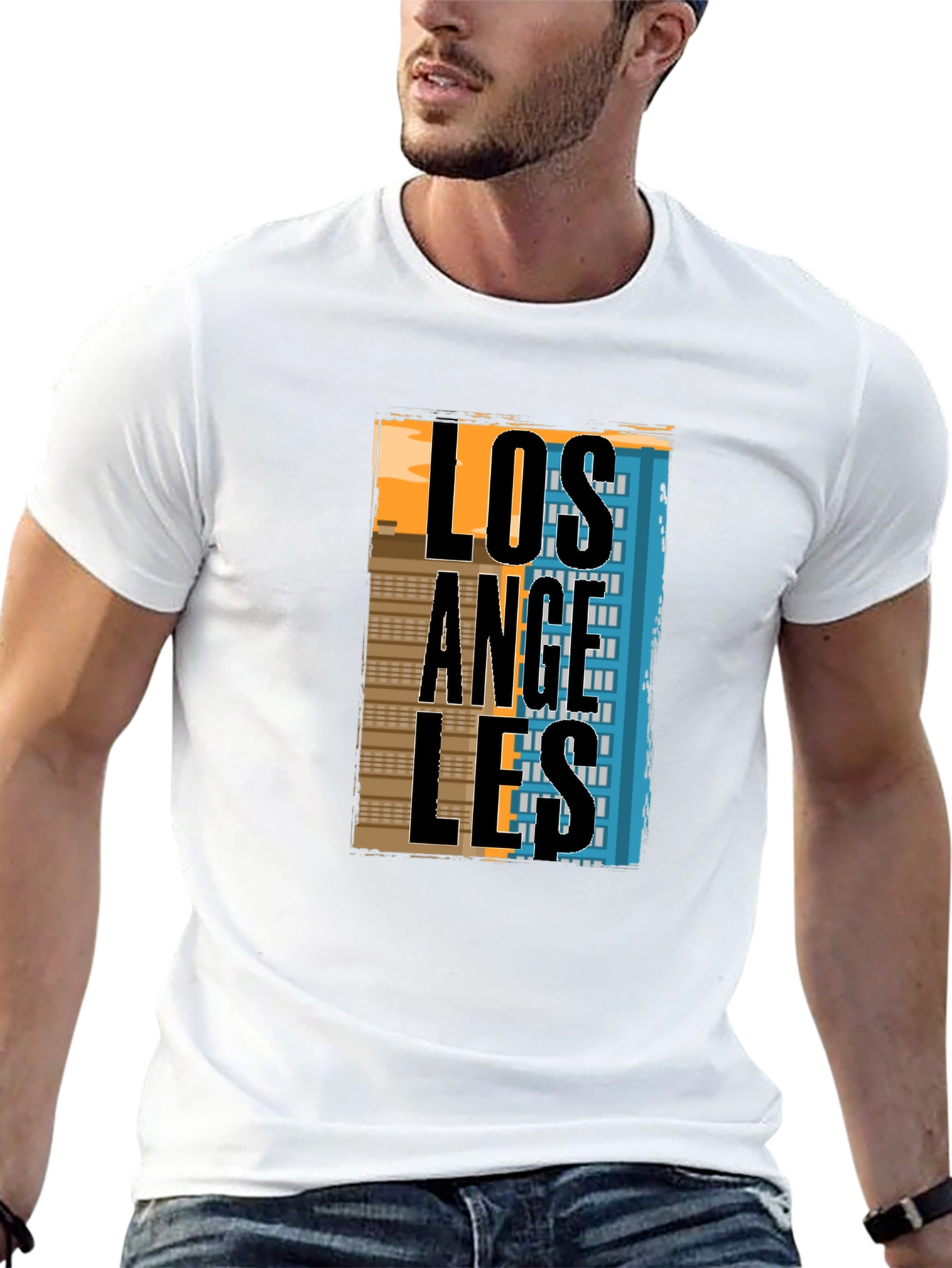Los Angeles Graphic T-Shirt - Black Cotton Tee