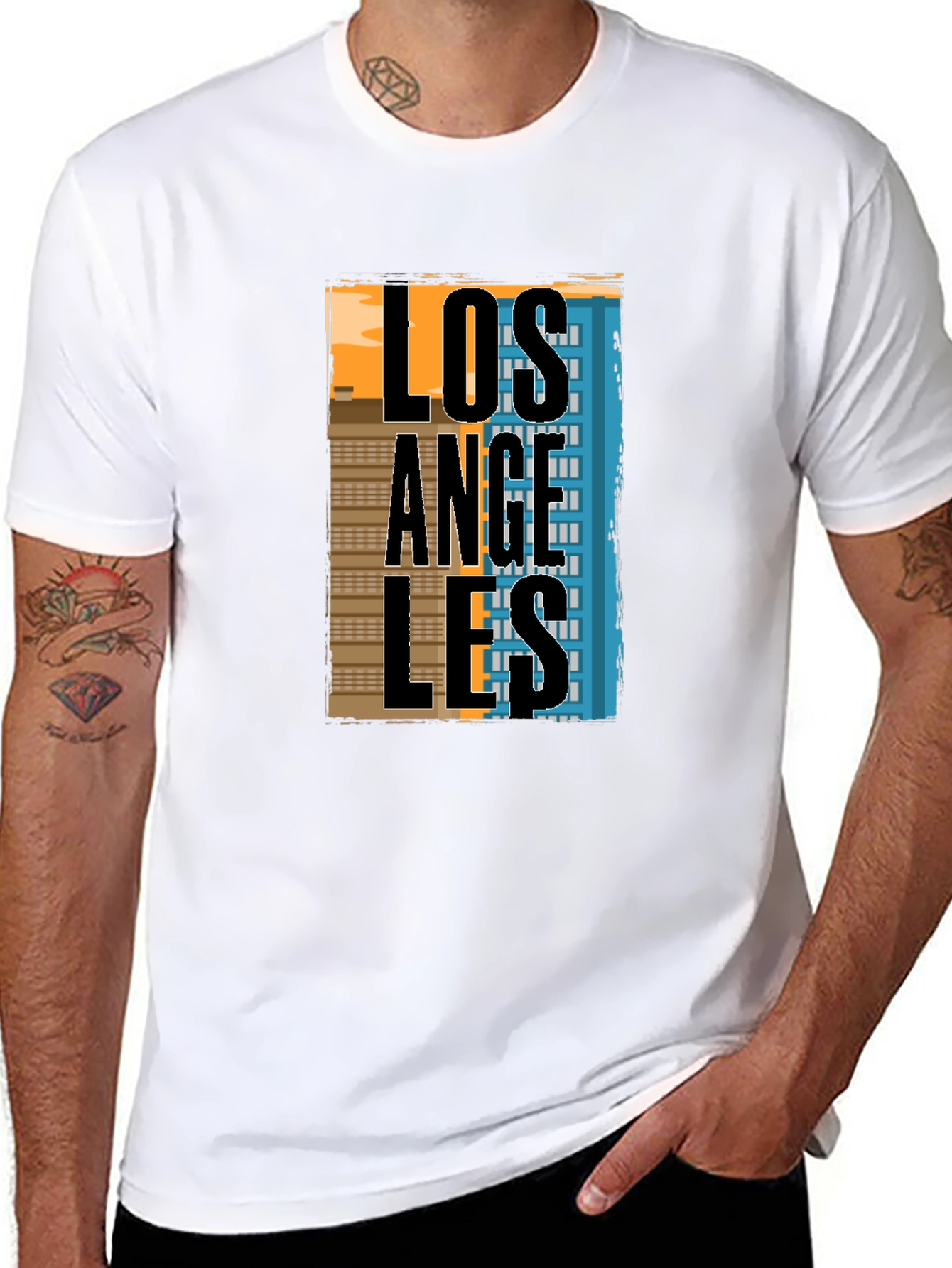 Los Angeles Graphic T-Shirt - Black Cotton Tee
