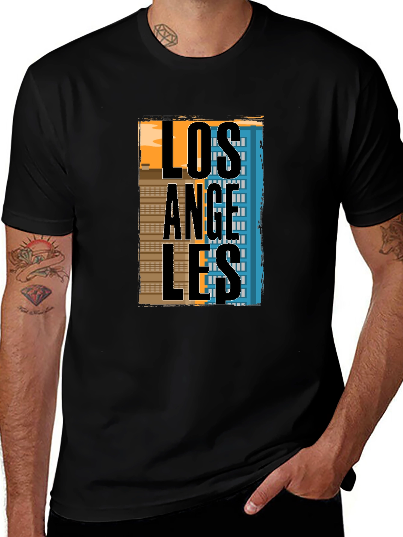 Los Angeles Graphic T-Shirt - Black Cotton Tee