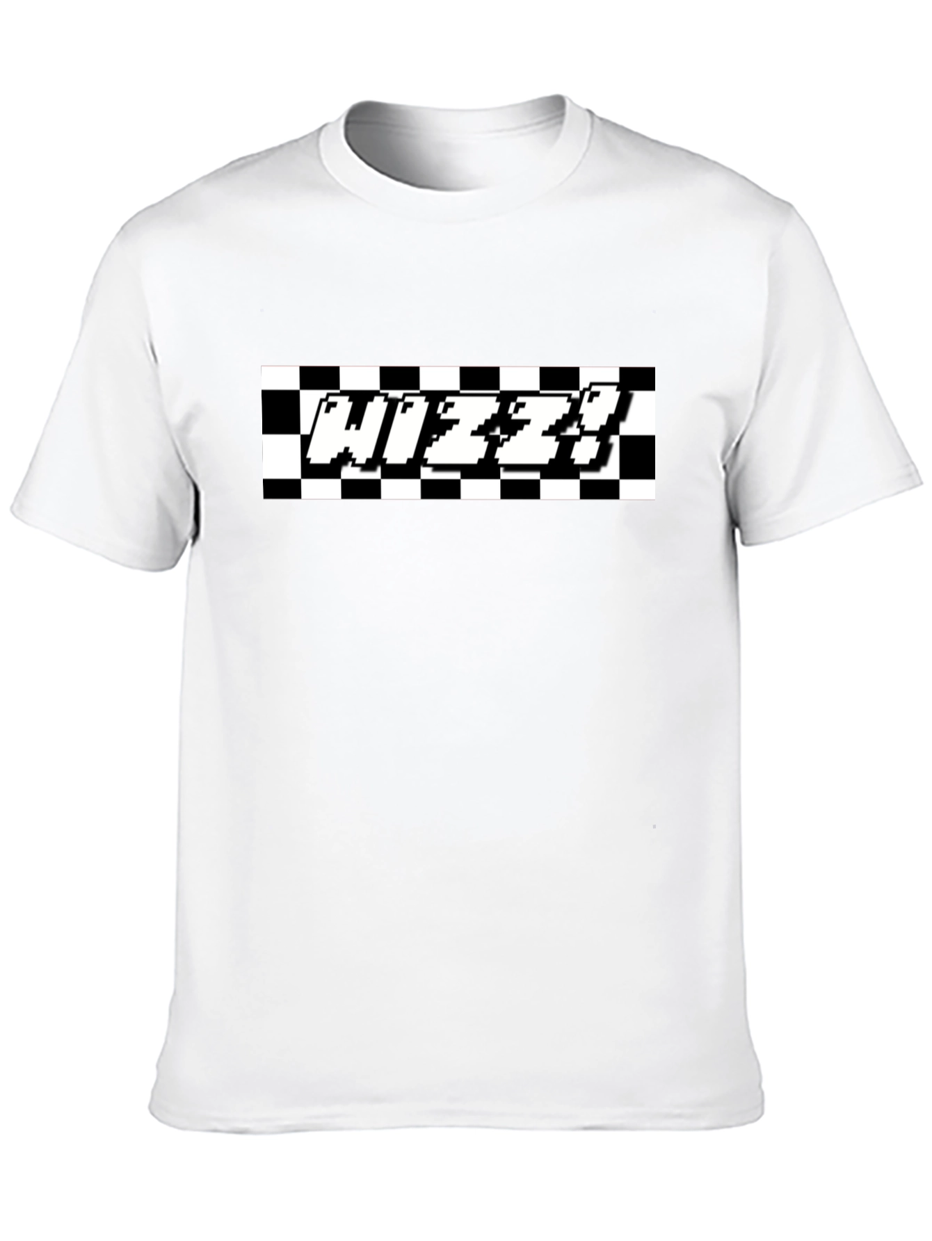 Pixelated Checkered WIZZY Graphic Tee - Black