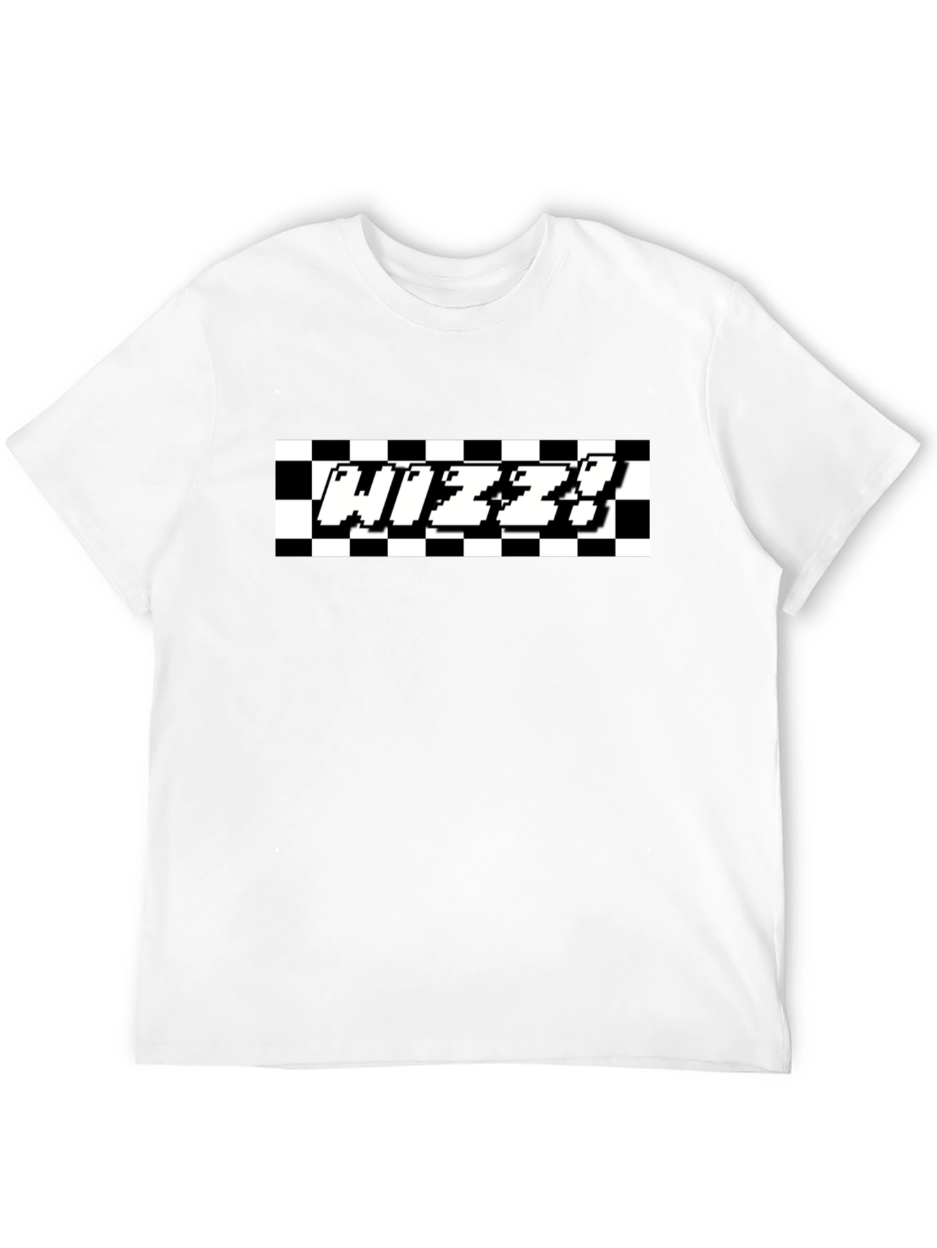 Pixelated Checkered WIZZY Graphic Tee - Black