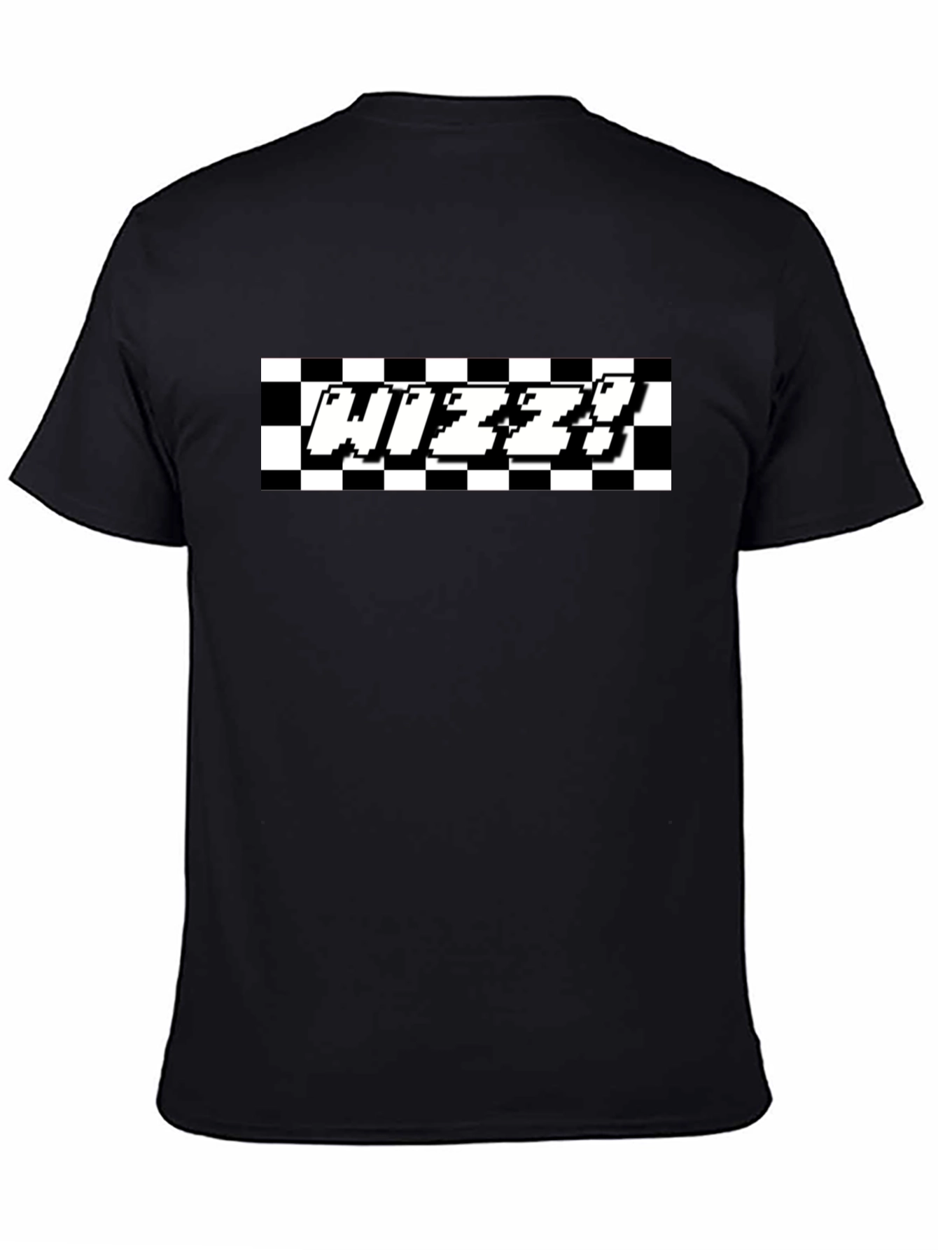 Pixelated Checkered WIZZY Graphic Tee - Black