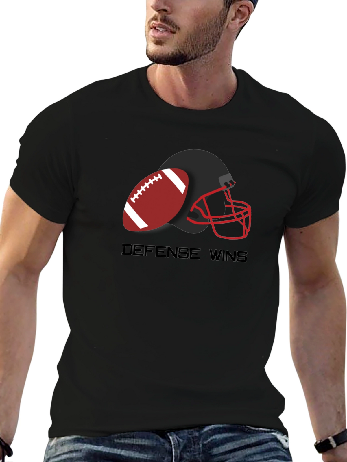 Defense Wins Football Graphic T-Shirt