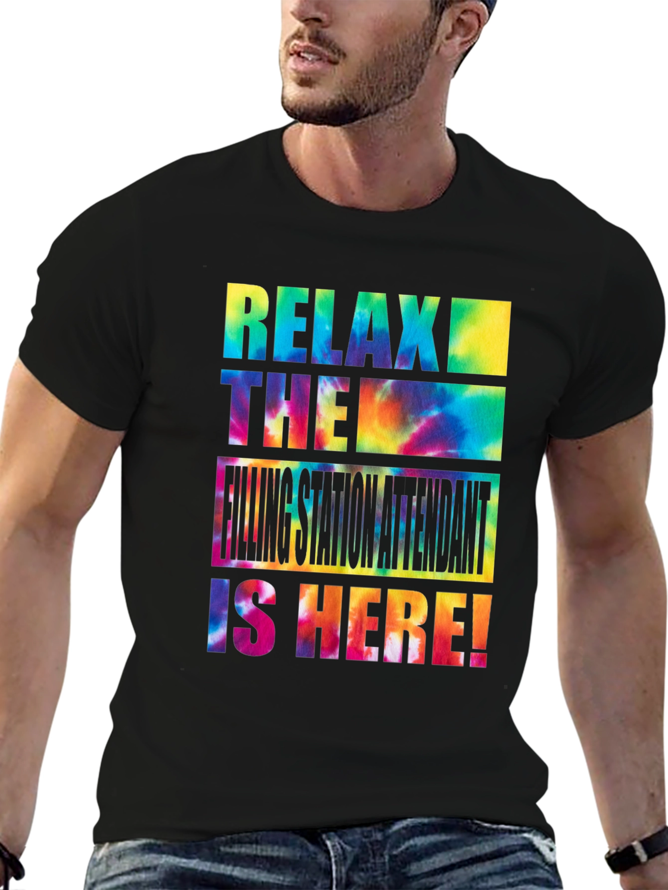 Relax Filling Station Attendant Tie-Dye T-Shirt
