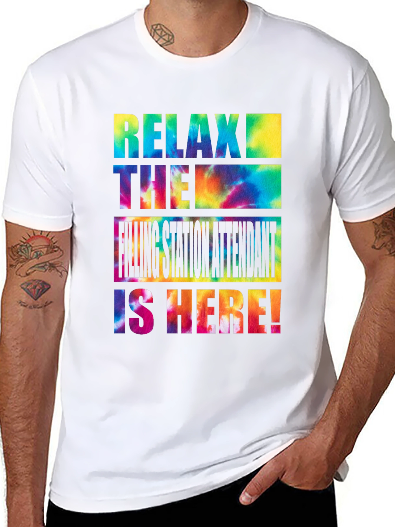 Relax Filling Station Attendant Tie-Dye T-Shirt