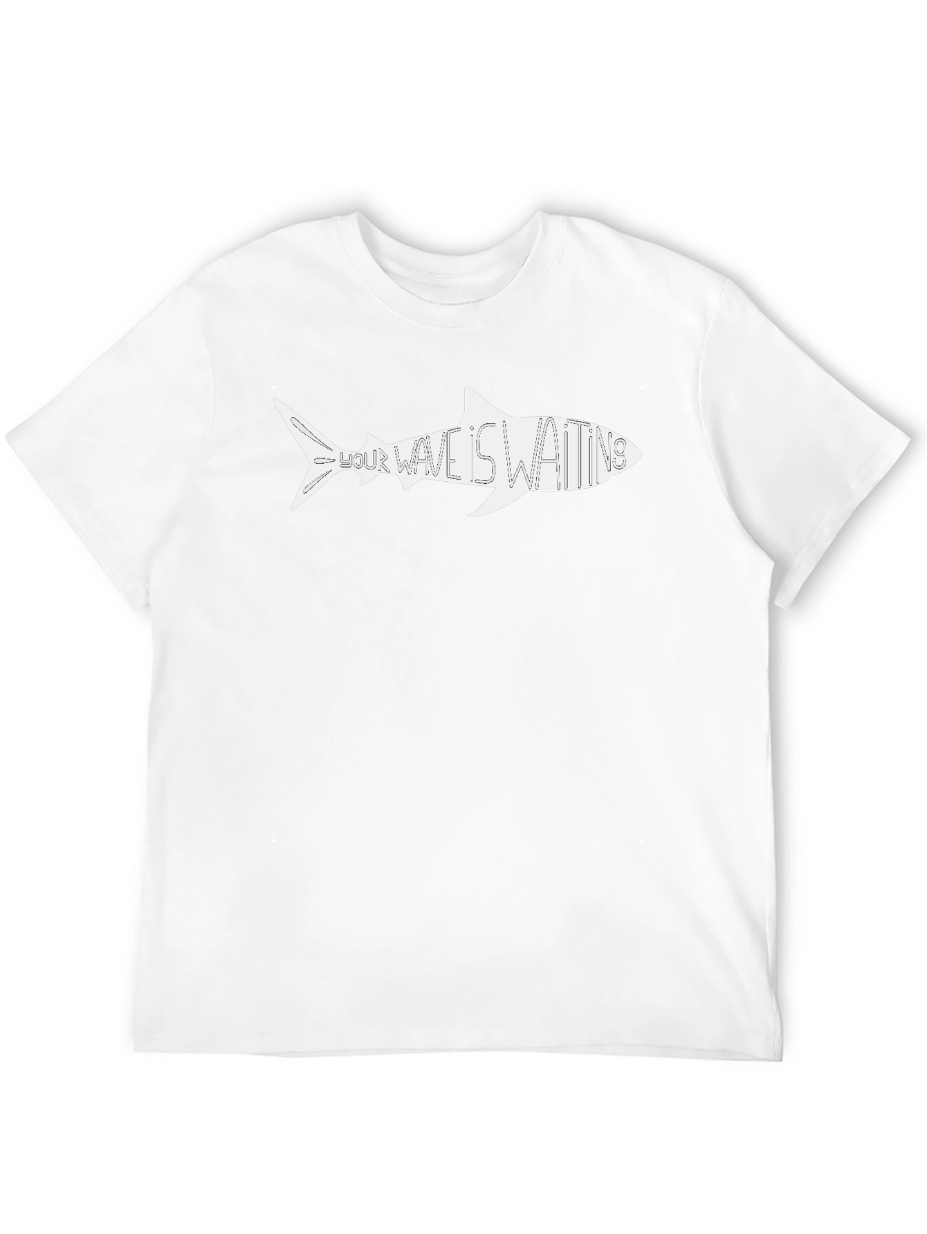 Shark Wave Waiting Graphic Tee - Black Cotton Shirt