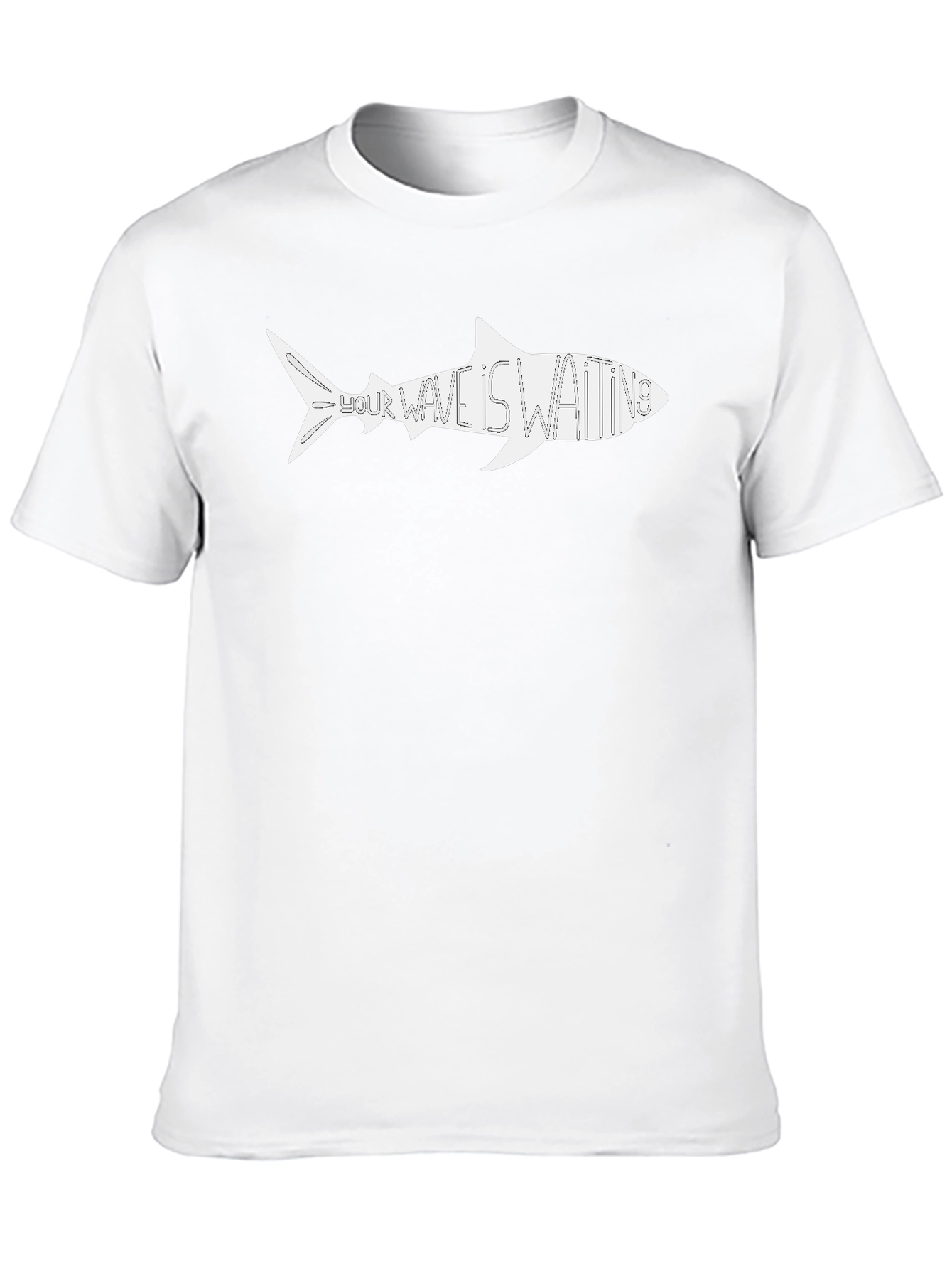 Shark Wave Waiting Graphic Tee - Black Cotton Shirt