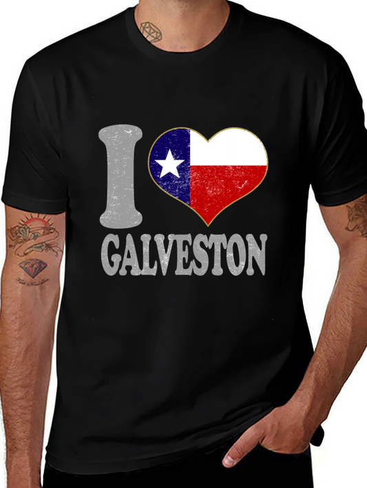 I Heart Galveston Texas T-Shirt Black