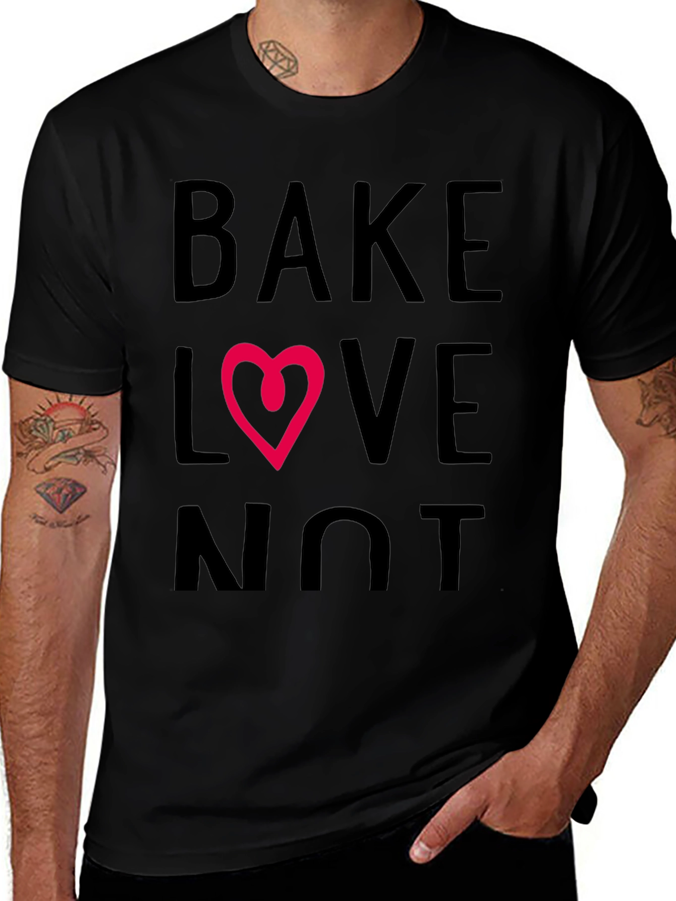 Bake Love Not T-Shirt - Stylish Graphic Tee