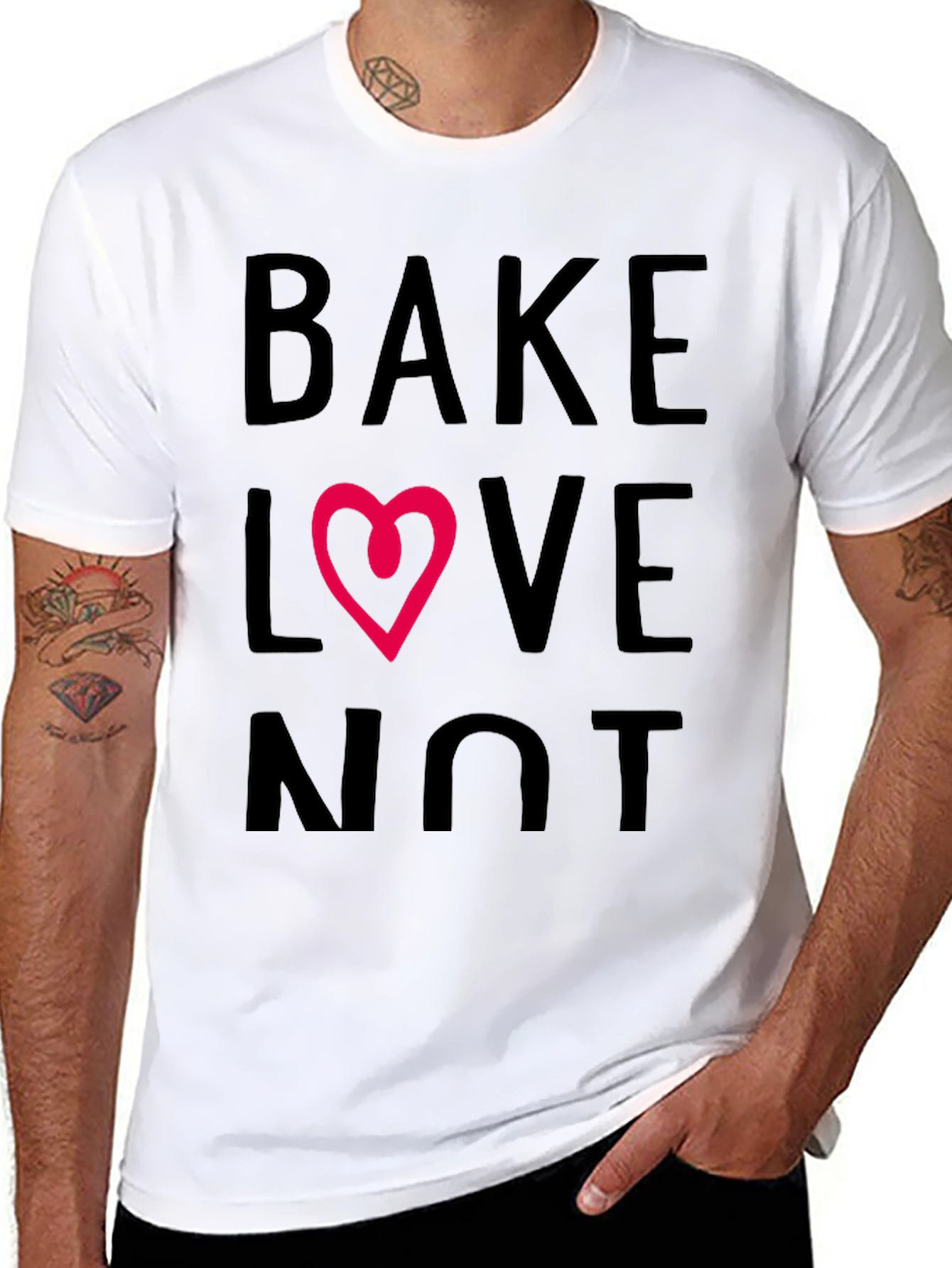 Bake Love Not T-Shirt - Stylish Graphic Tee