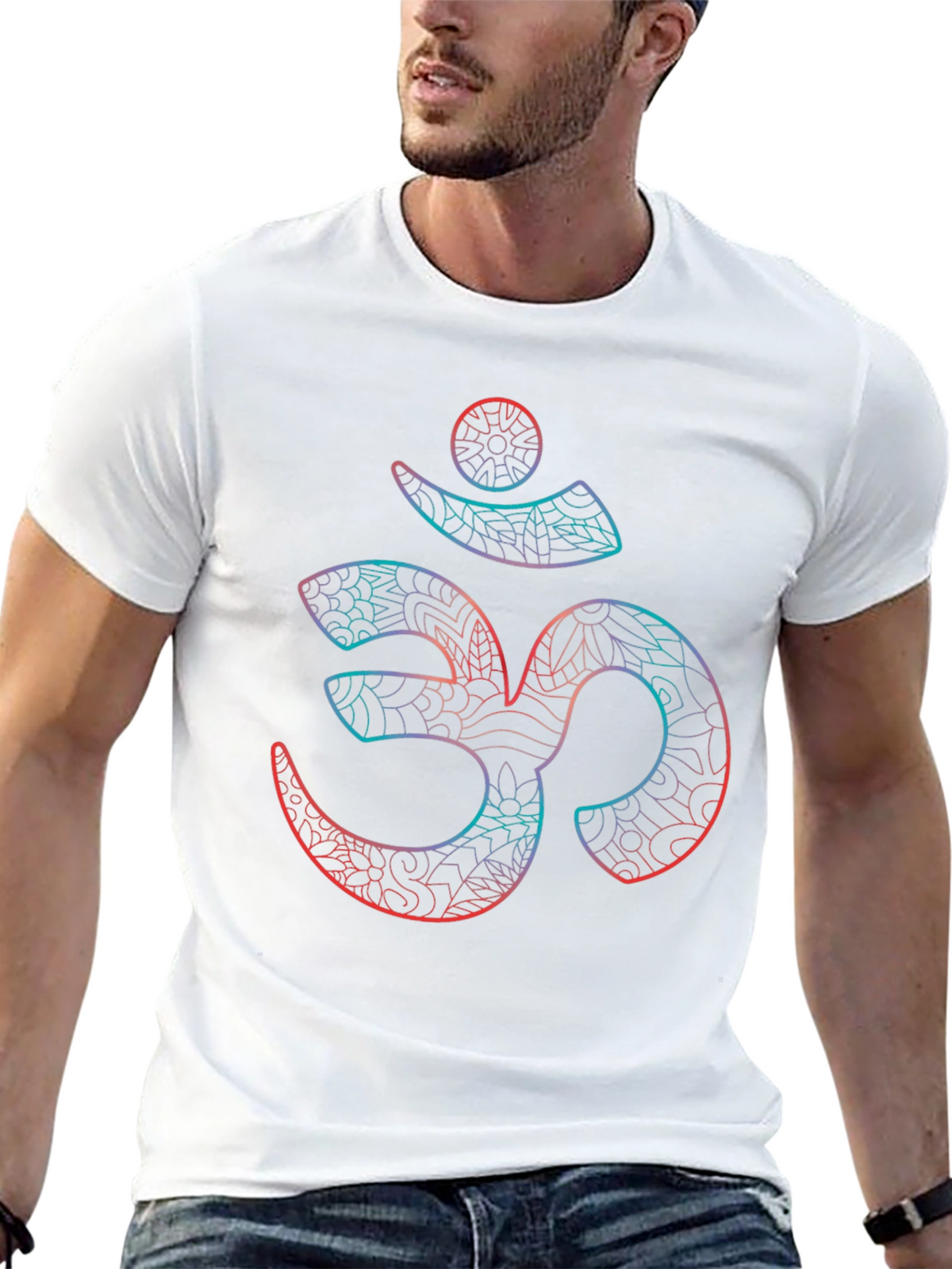 Om Symbol Graphic Print Black T-Shirt