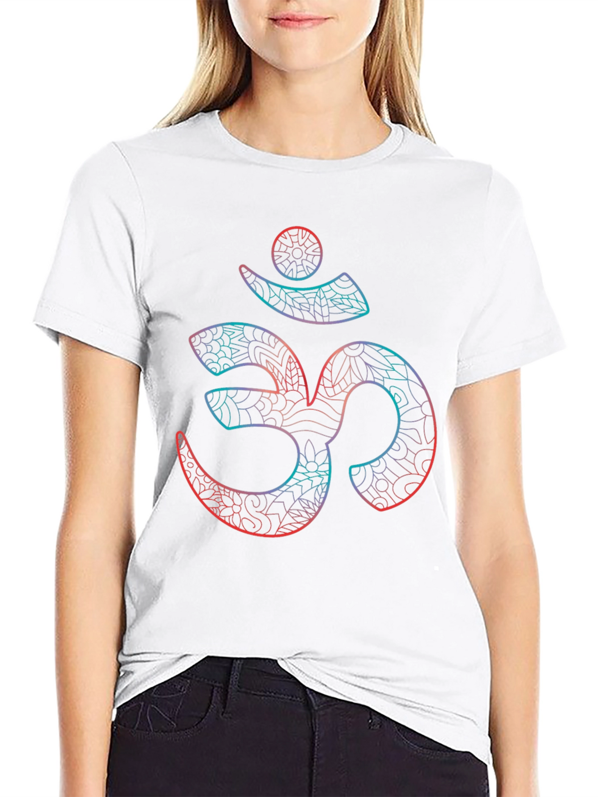Om Symbol Graphic Print Black T-Shirt