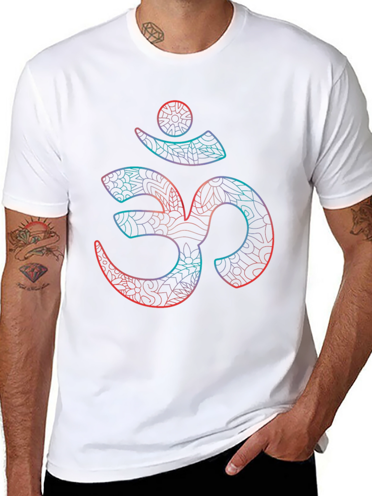 Om Symbol Graphic Print Black T-Shirt