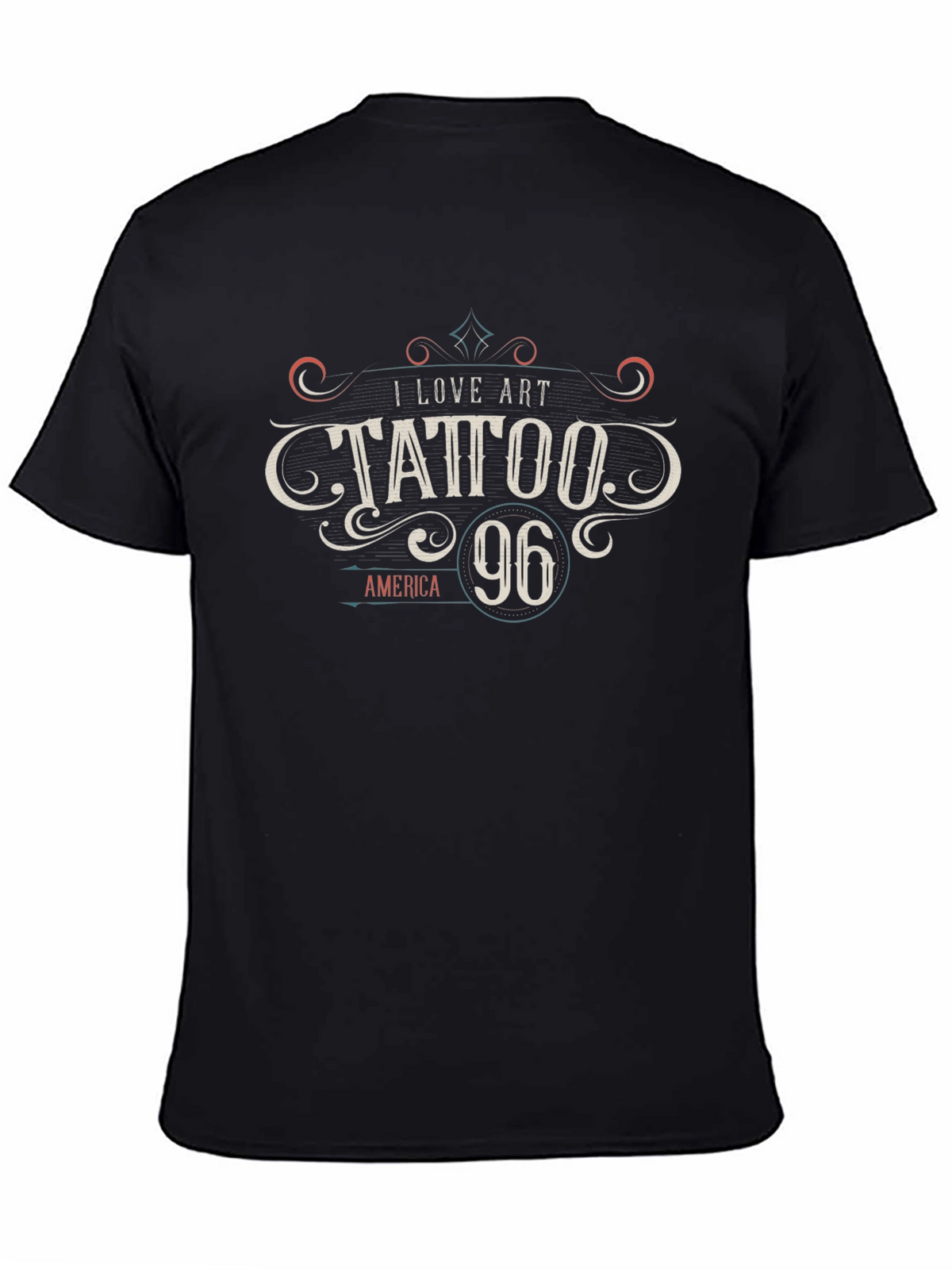 I Love Art Tattoo 96 Black Graphic T-Shirt