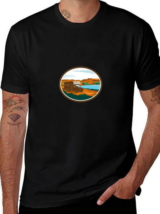 RV Camper Van T-Shirt - Adventure Awaits!