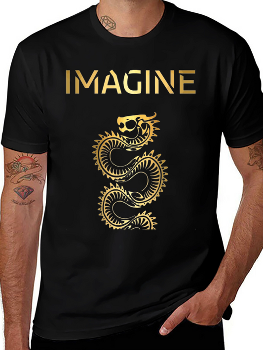 Imagine Dragon Tee - Black Cotton T-Shirt