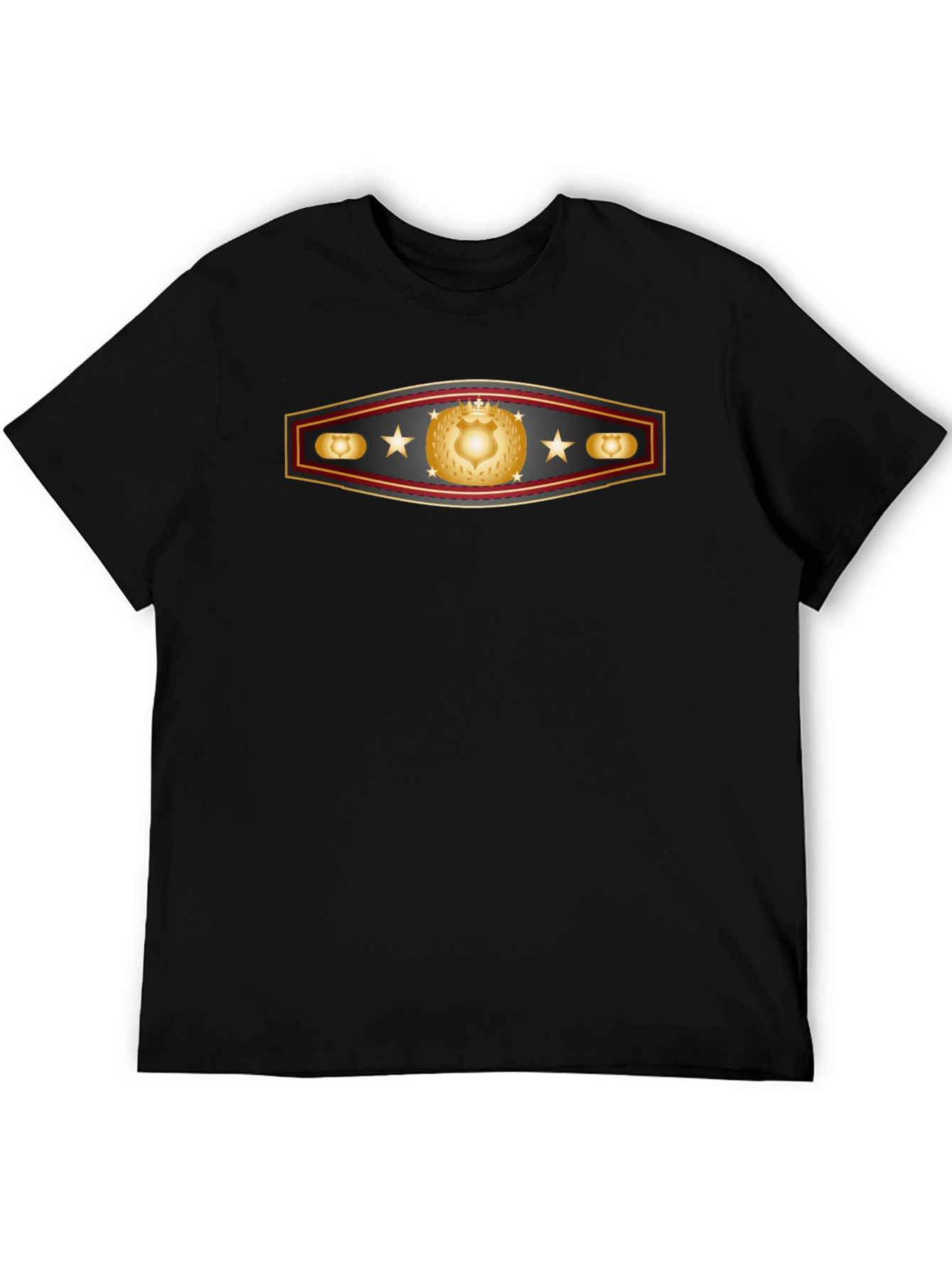 Black T-Shirt with Shield and Star Graphic