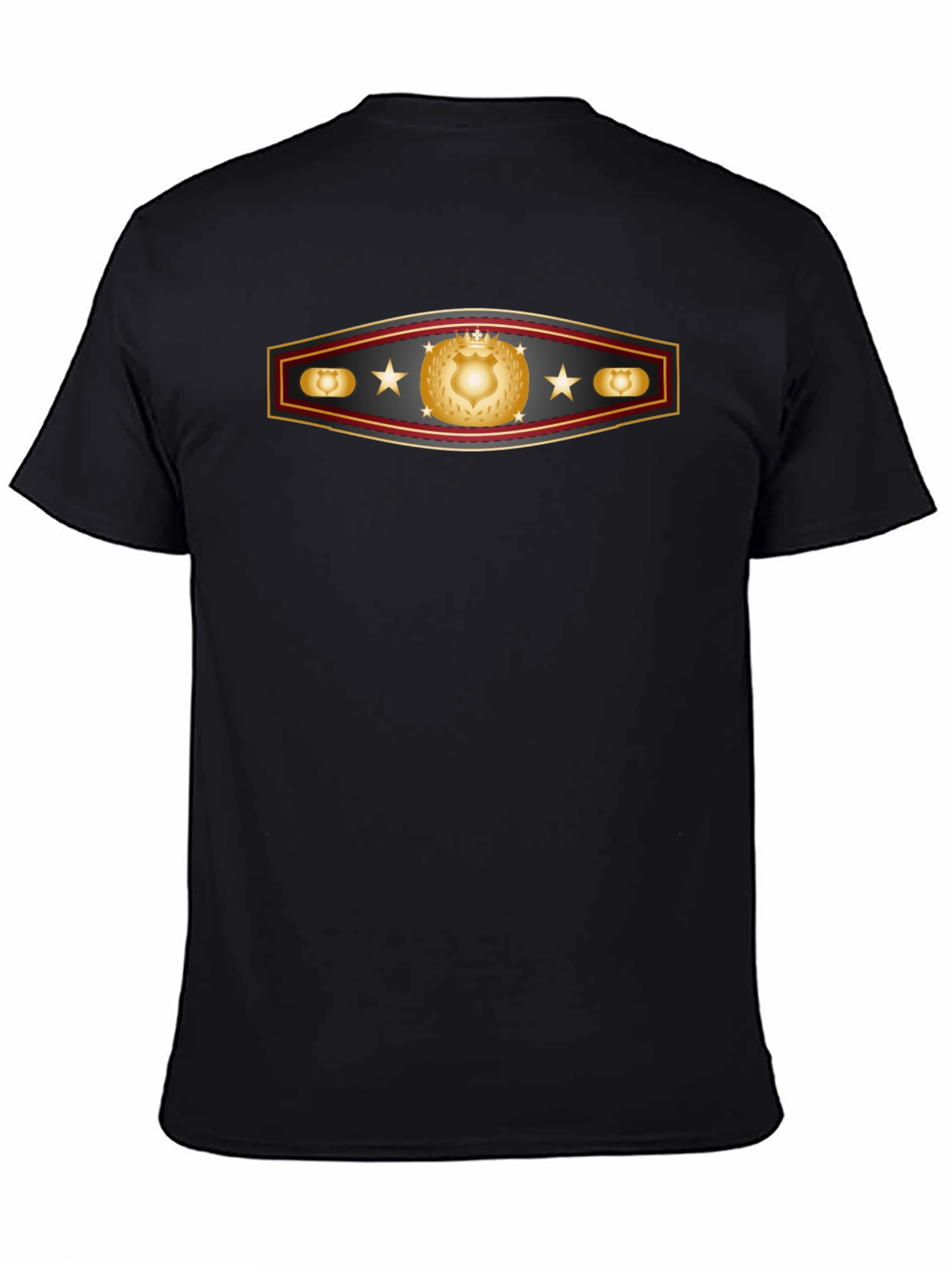 Black T-Shirt with Shield and Star Graphic
