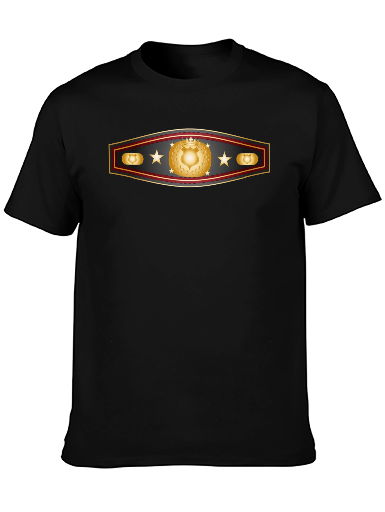 Black T-Shirt with Shield and Star Graphic